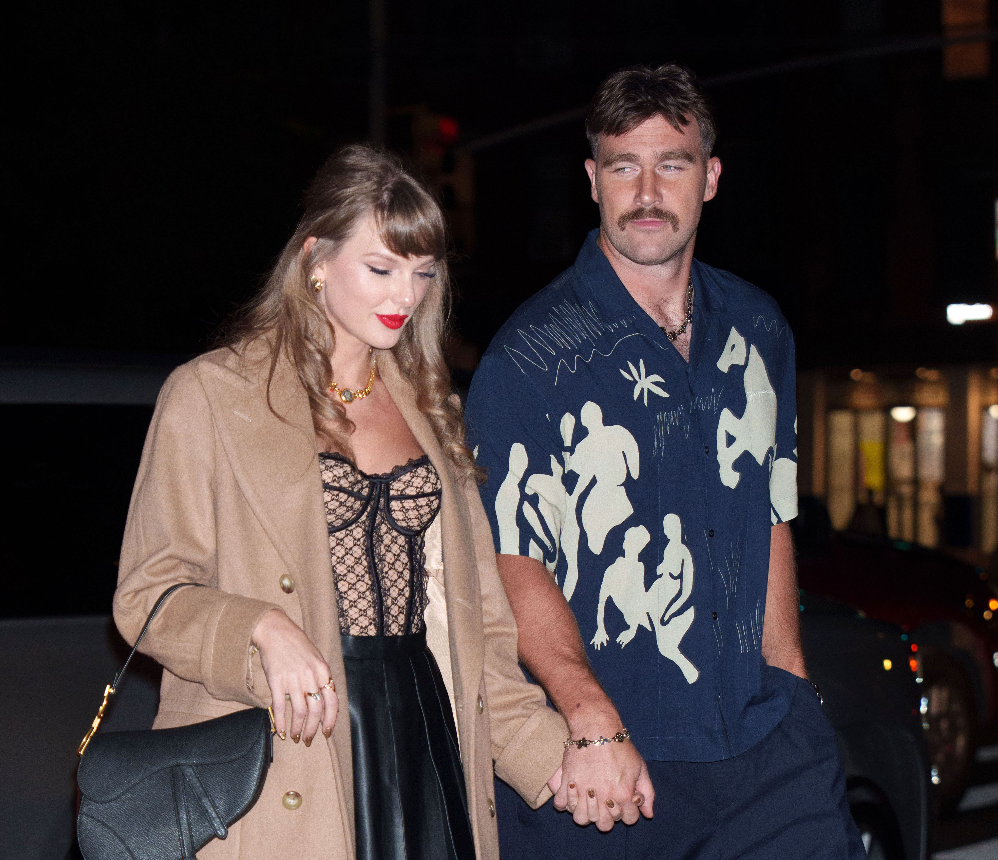 Taylor Swift and Travis Kelce seen on October 11, 2024, in New York. | Source: Getty Images