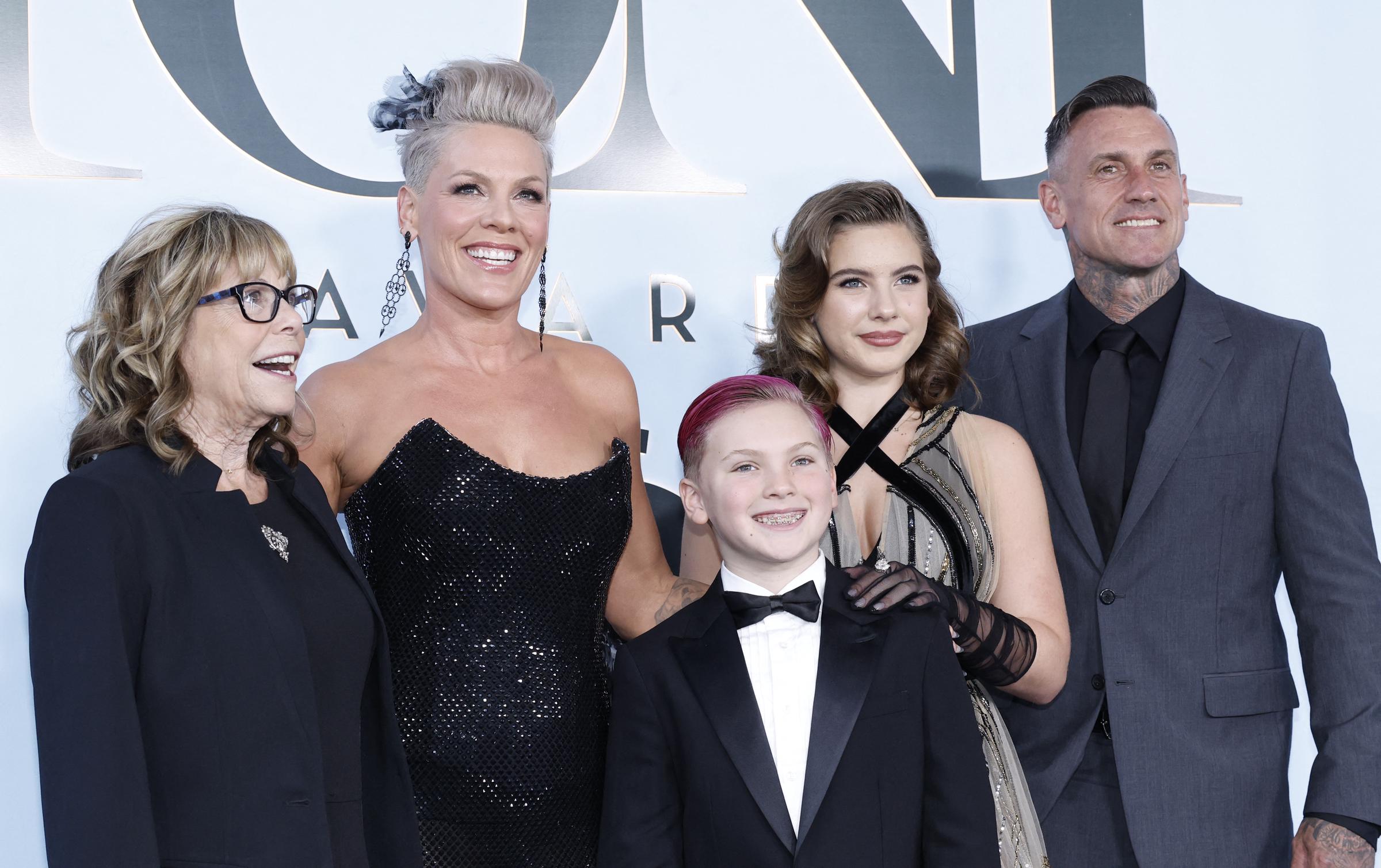 Judith Moore, P!NK, Jameson Hart, Willow Hart and Carey Hart attend The 79th Annual Tony Awards at Radio City Music Hall on June 7, 2026 in New York City. | Source: Getty Images