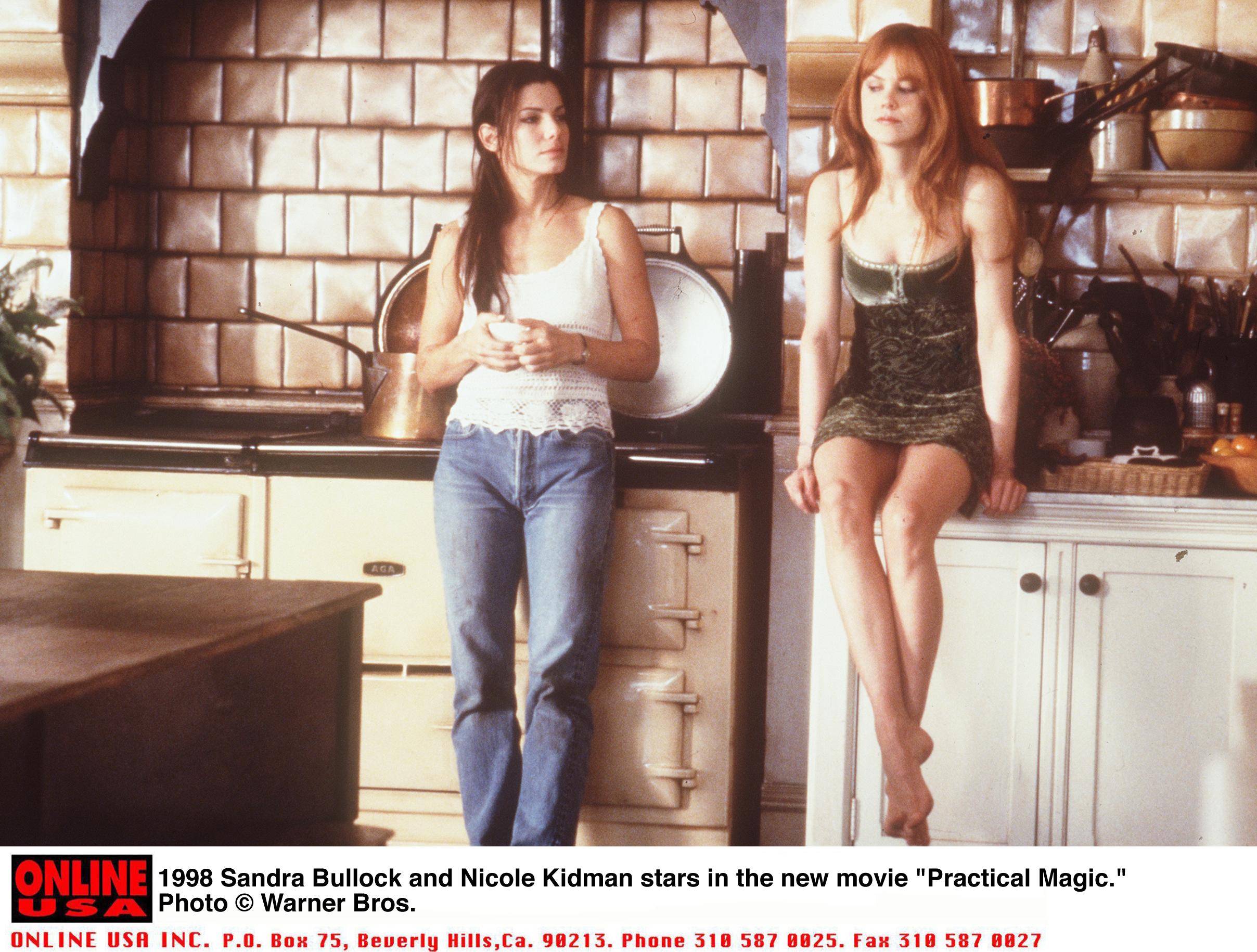 Nicole Kidman and Sandra Bullock star in "Practical Magic" (1998) | Source: Getty Images