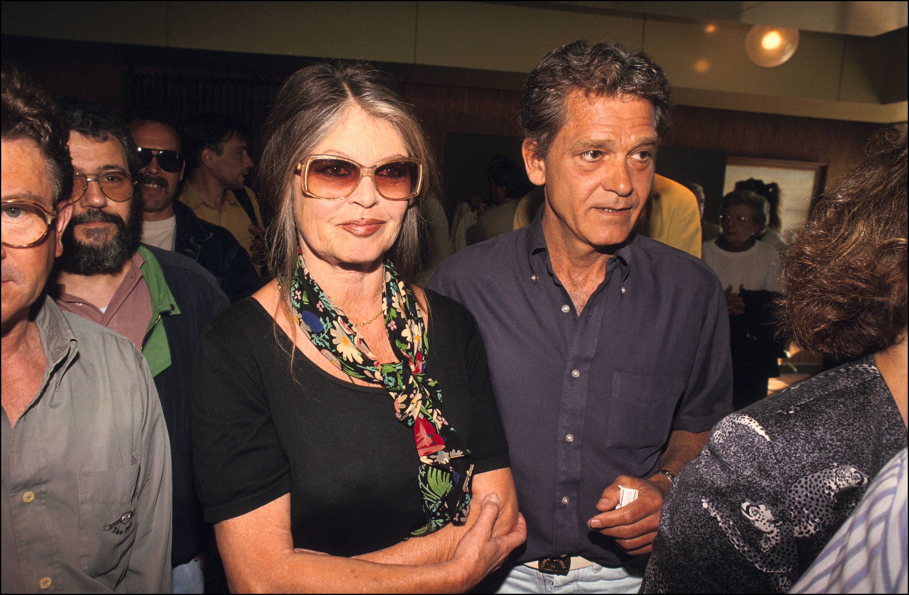 Brigitte Bardot is photographed with husband Bernard d'Ormale in Medoc, France, on May 1, 1994. | Source: Getty Images