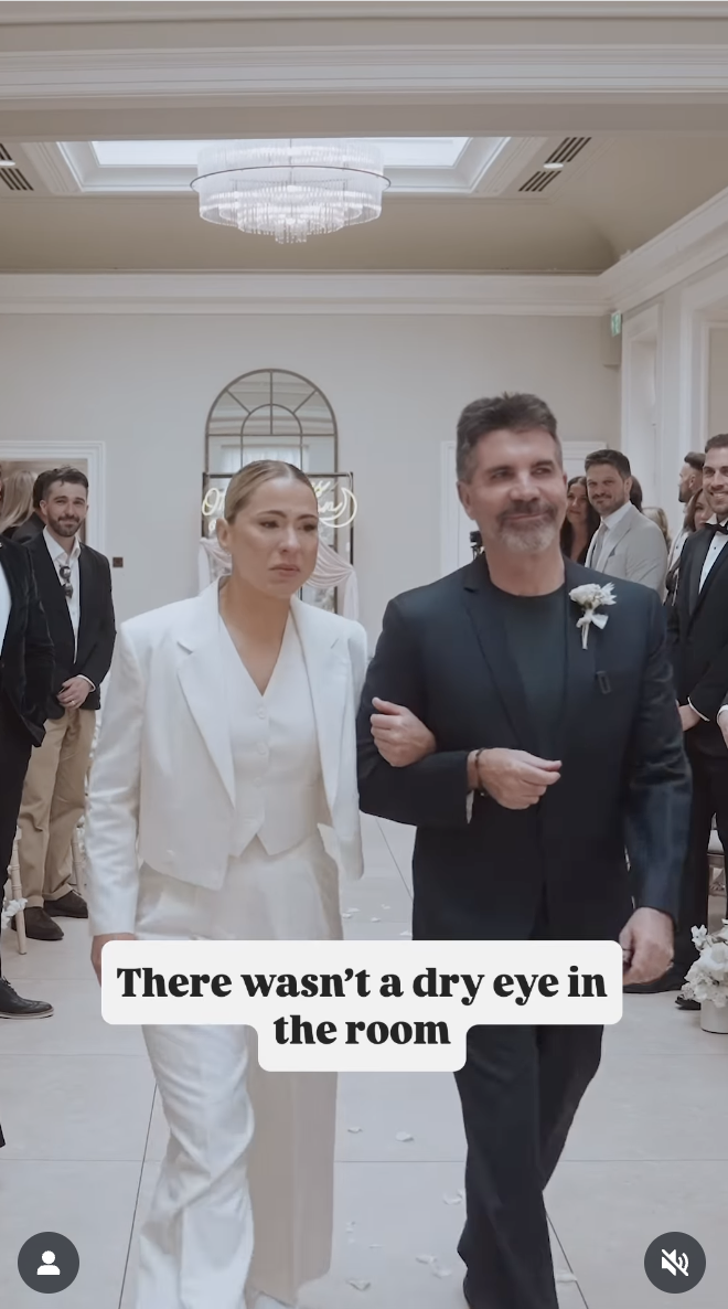 Simon Cowell walks Lucy Spraggan down the aisle in her June 2024 wedding, posted on June 3, 2025 | Source: Instagram/ksmithfilms