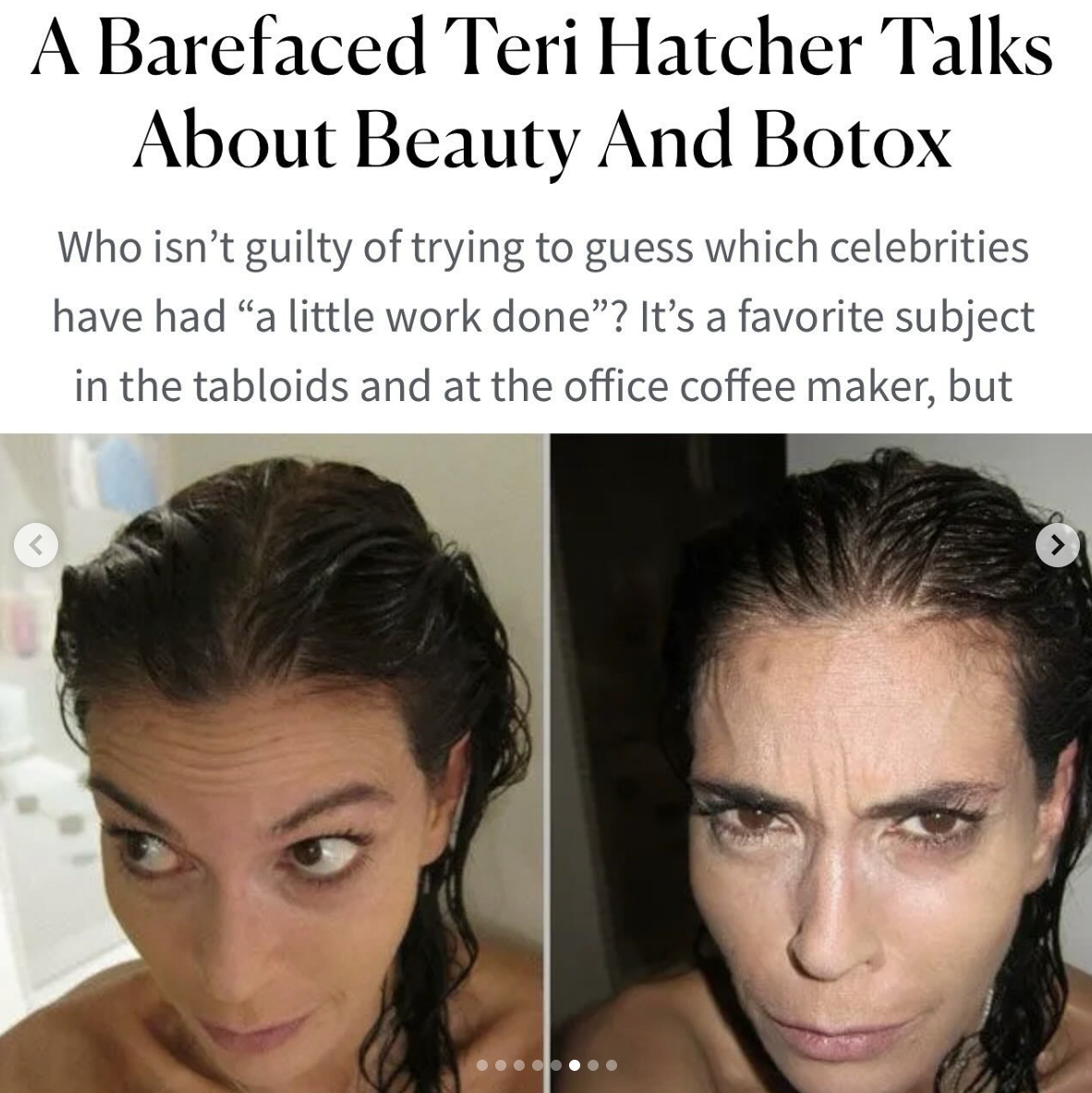 A screenshot of a previous article on Teri Hatcher, posted on August 6, 2025. | Source: Instagram/officialterihatcher