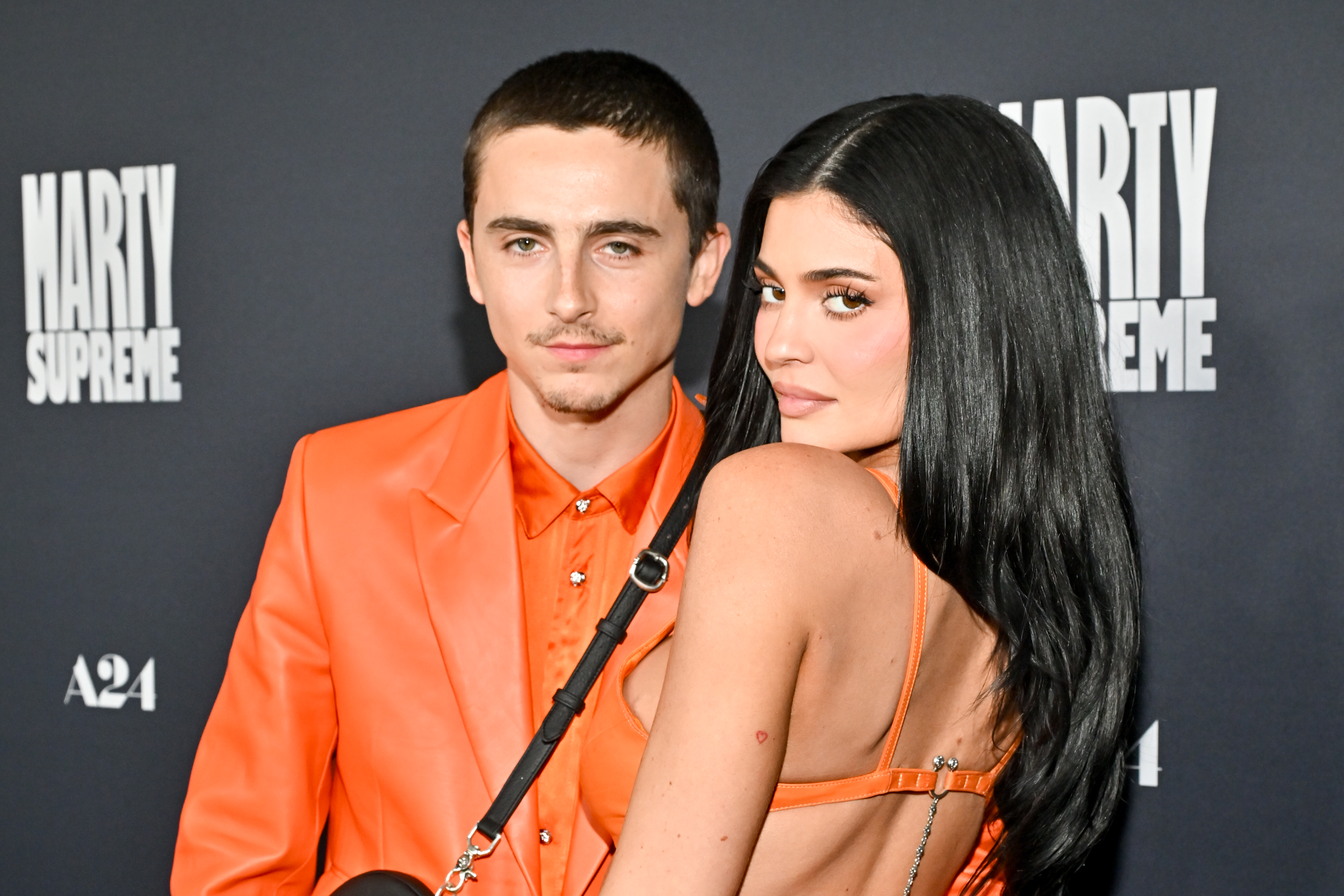 Timothée Chalamet and Kylie Jenner at the "Marty Supreme" Los Angeles Premiere held at the Samuel Goldwyn Theatre on December 08, 2025 in Los Angeles, California. | Source: Getty Images