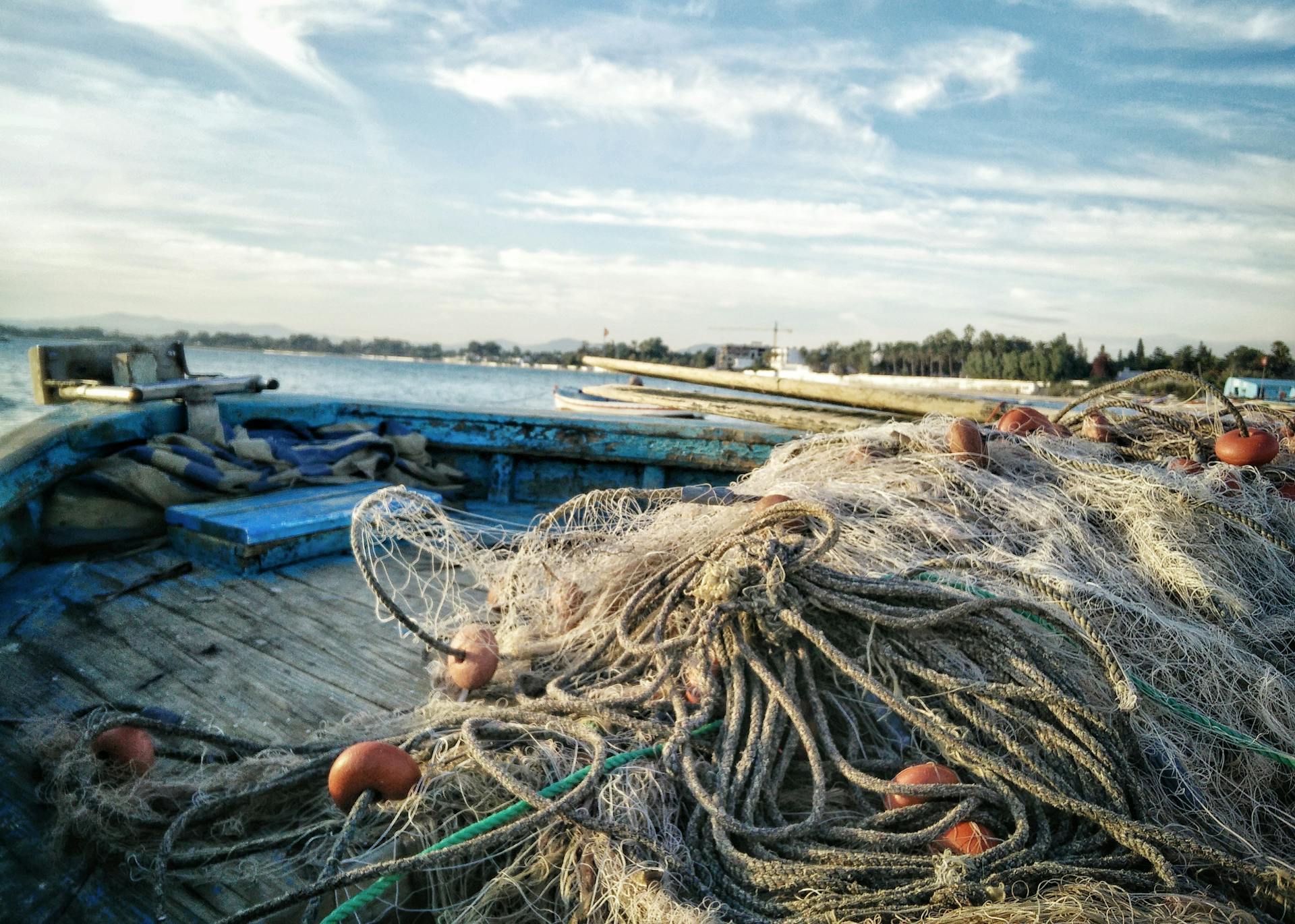 Fishing net on a boat | Source: Pexels