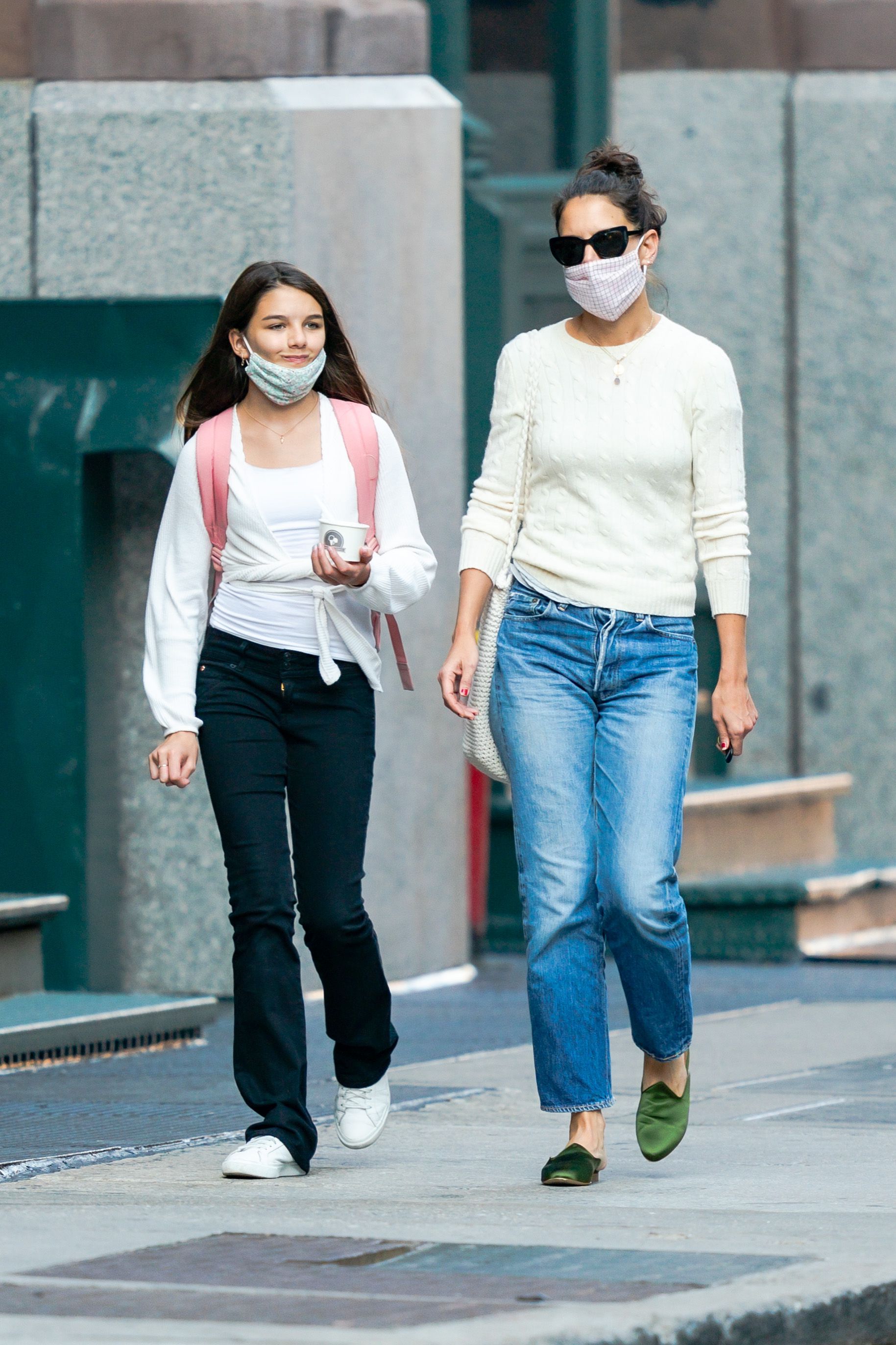 Suri Cruise and Katie Holmes are seen on September 8, 2020 in New York City. | Source: Getty Images