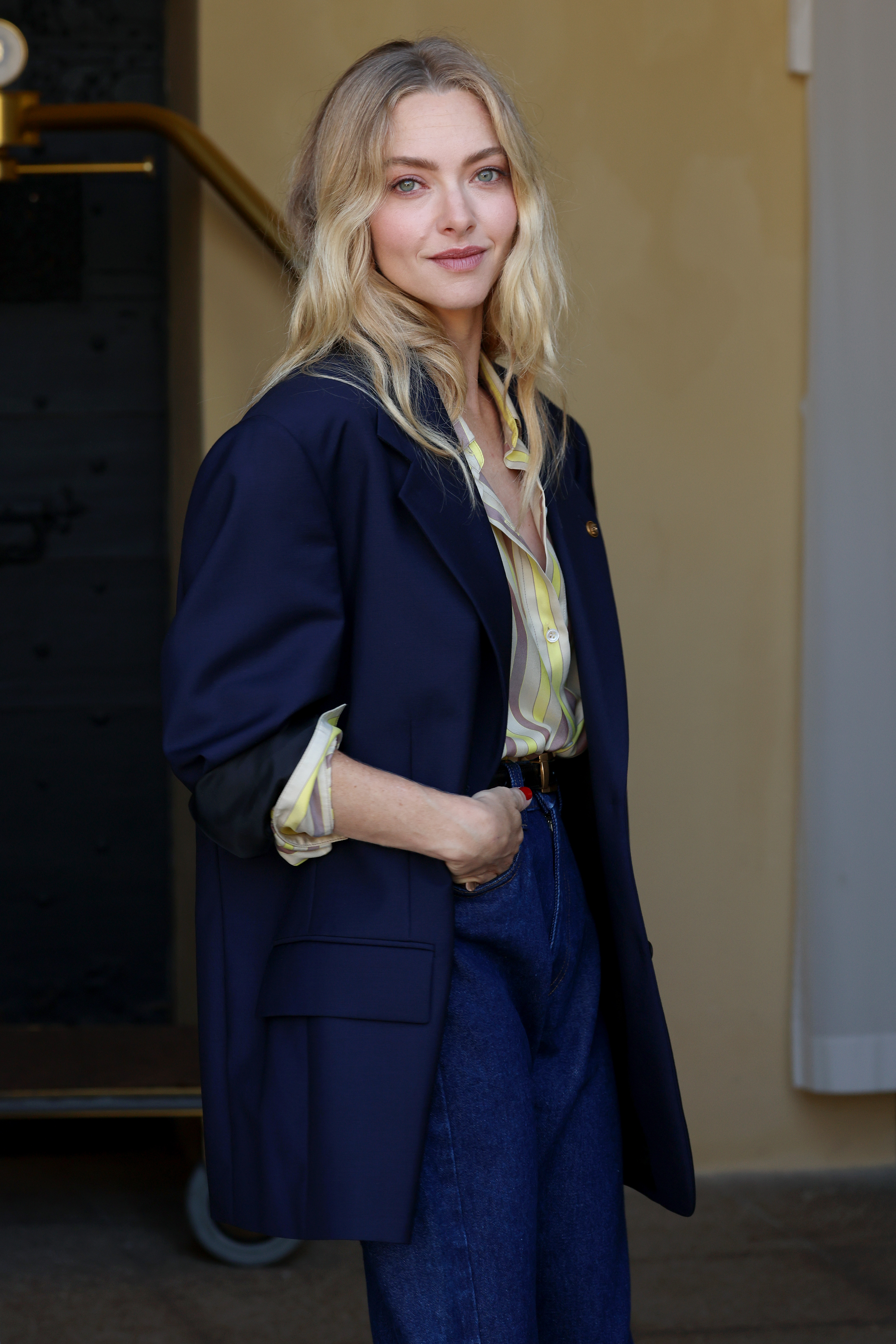 Amanda Seyfried arrives at Hotel Excelsior during the 82nd Venice International Film Festival on September 1, 2025, in Venice, Italy. | Source: Getty Images