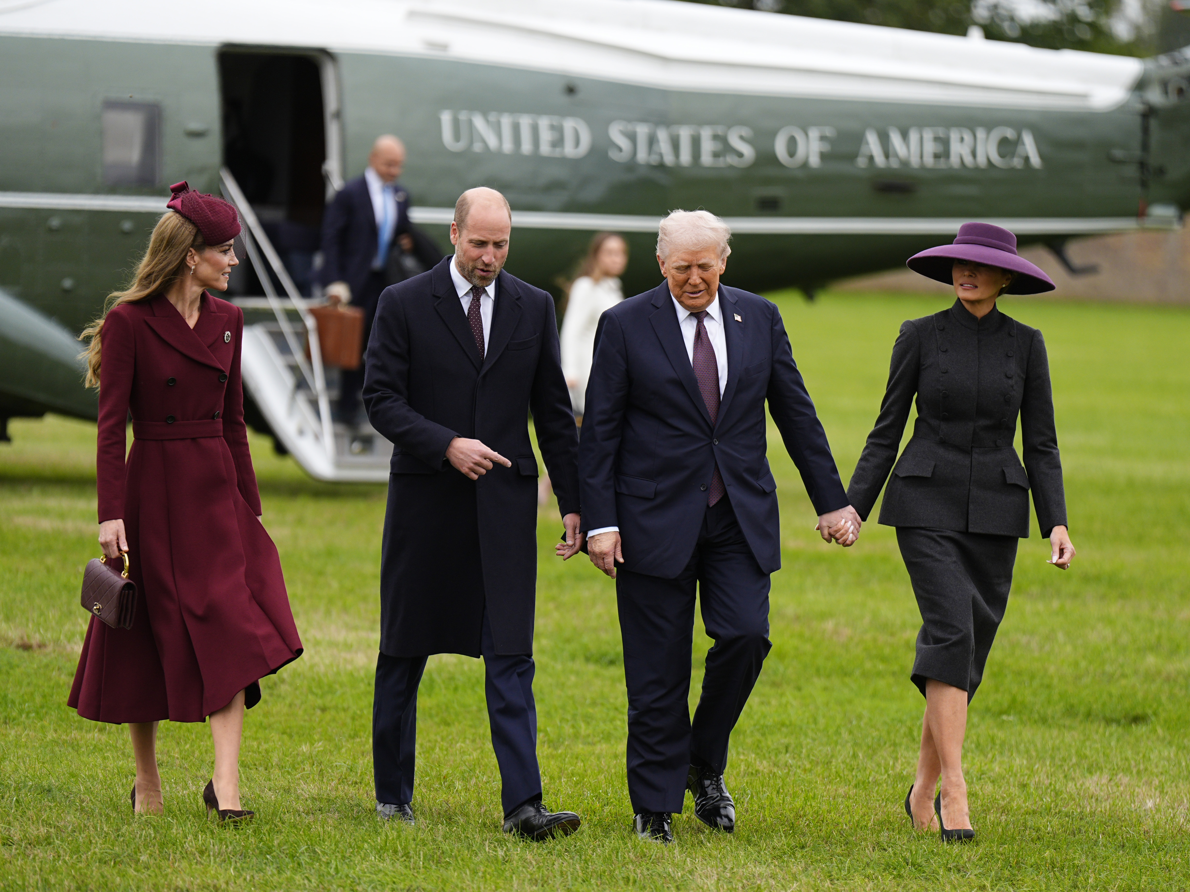 Catherine, Princess of Wales and William, Prince of Wales receive US President Donald Trump and First Lady Melania Trump at Windsor Castle on September 17, 2025 in Windsor, England. | Source: Getty Images