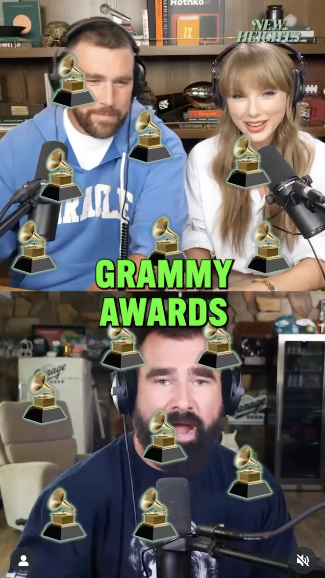Jason Kelce mentions Taylor Swift's 14 Grammy Awards, posted on August 12, 2025. | Source: Instagram/newheightshow