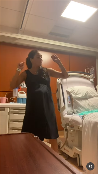 A joyful Meghan Markle dancing through contractions in a hospital delivery suite from a video posted on June 4, 2025 | Source: Instagram/meghan