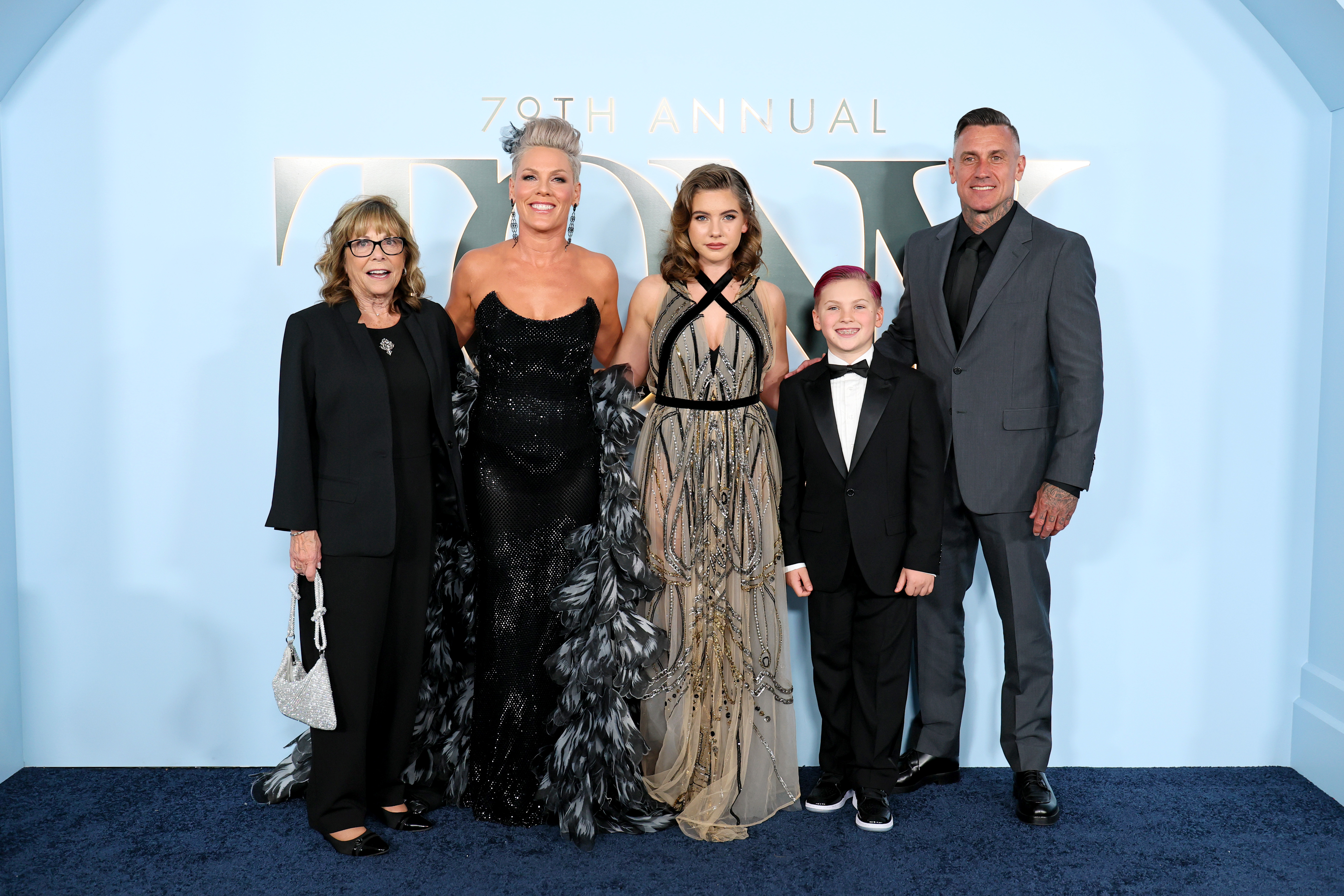 Judith Moore, P!NK, Jameson Hart, Willow Hart and Carey Hart attend The 79th Annual Tony Awards at Radio City Music Hall on June 7, 2026 in New York City. | Source: Getty Images