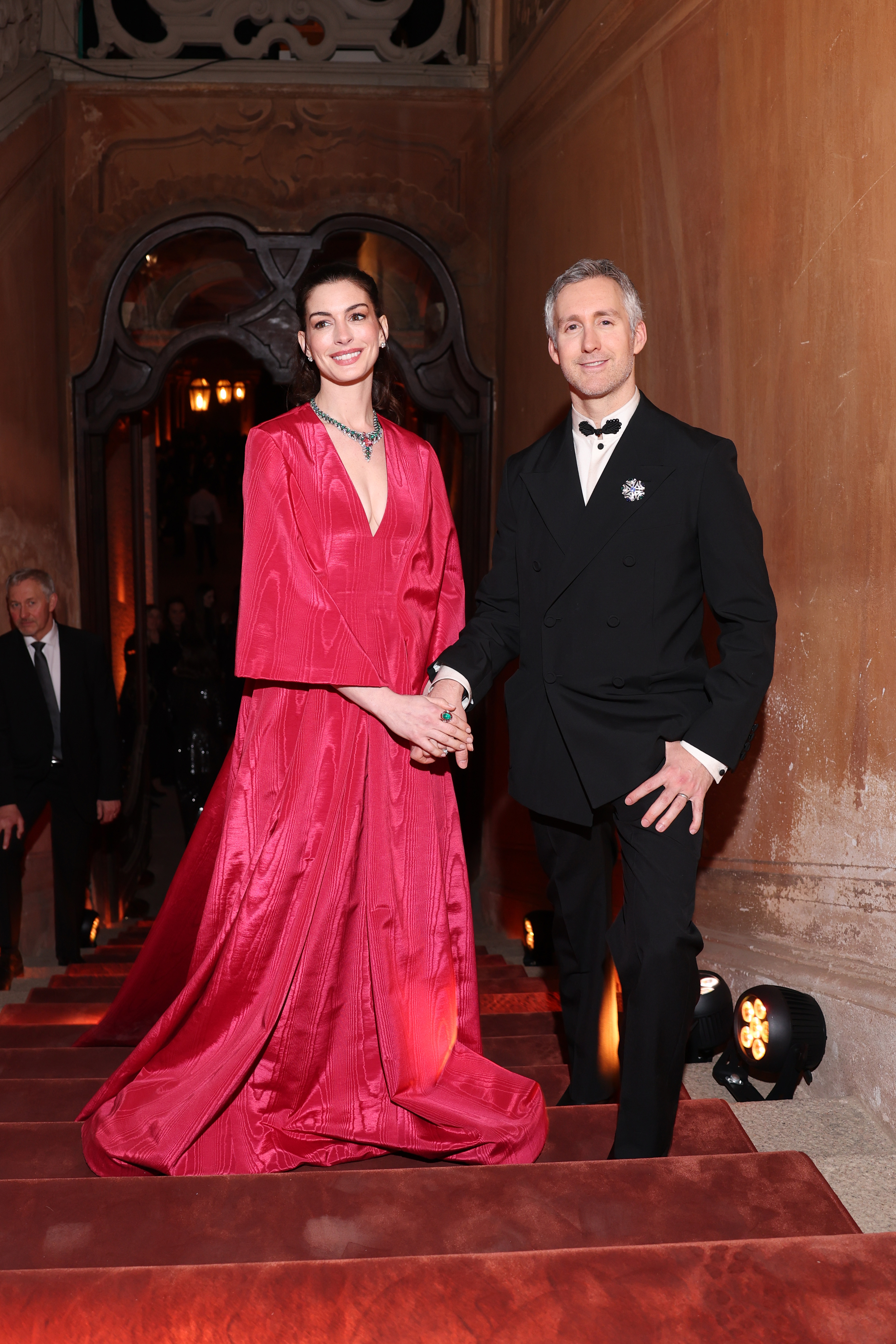 Anne Hathaway and Adam Shulman attend the Bvlgari Eclettica High Jewelry And High-End Watches Event at Villa Arconati on March 23, 2026 in Bollate, Italy. | Source: Getty Images