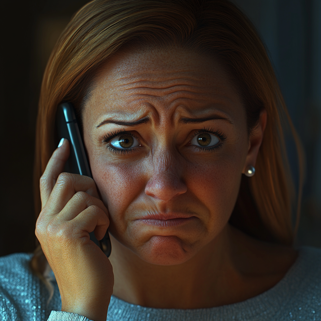 A furious woman engaged on a phone call | Source: Midjourney