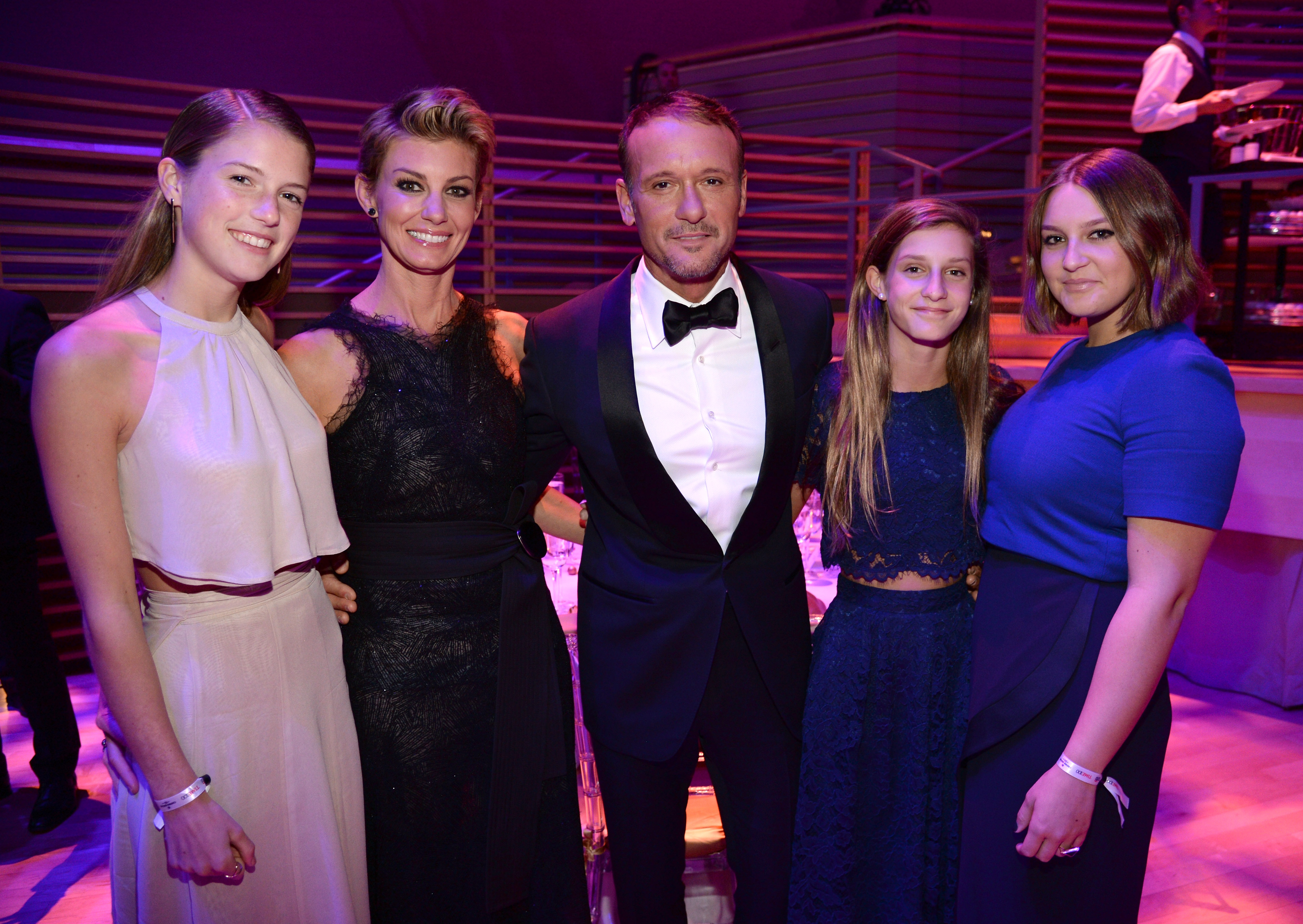 (L-R) Gracie McGraw, Faith Hill, Tim McGraw, Audrey McGraw and Maggie McGraw attend TIME 100 Gala, TIME's 100 Most Influential People In The World at Jazz at Lincoln Center on April 21, 2015, in New York City. | Source: Getty Images