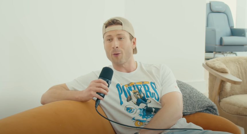 Glen Powell on the "Therapuss with Jake Shane" podcast on September 24, 2025 | Source: Youtube/Jake Shane