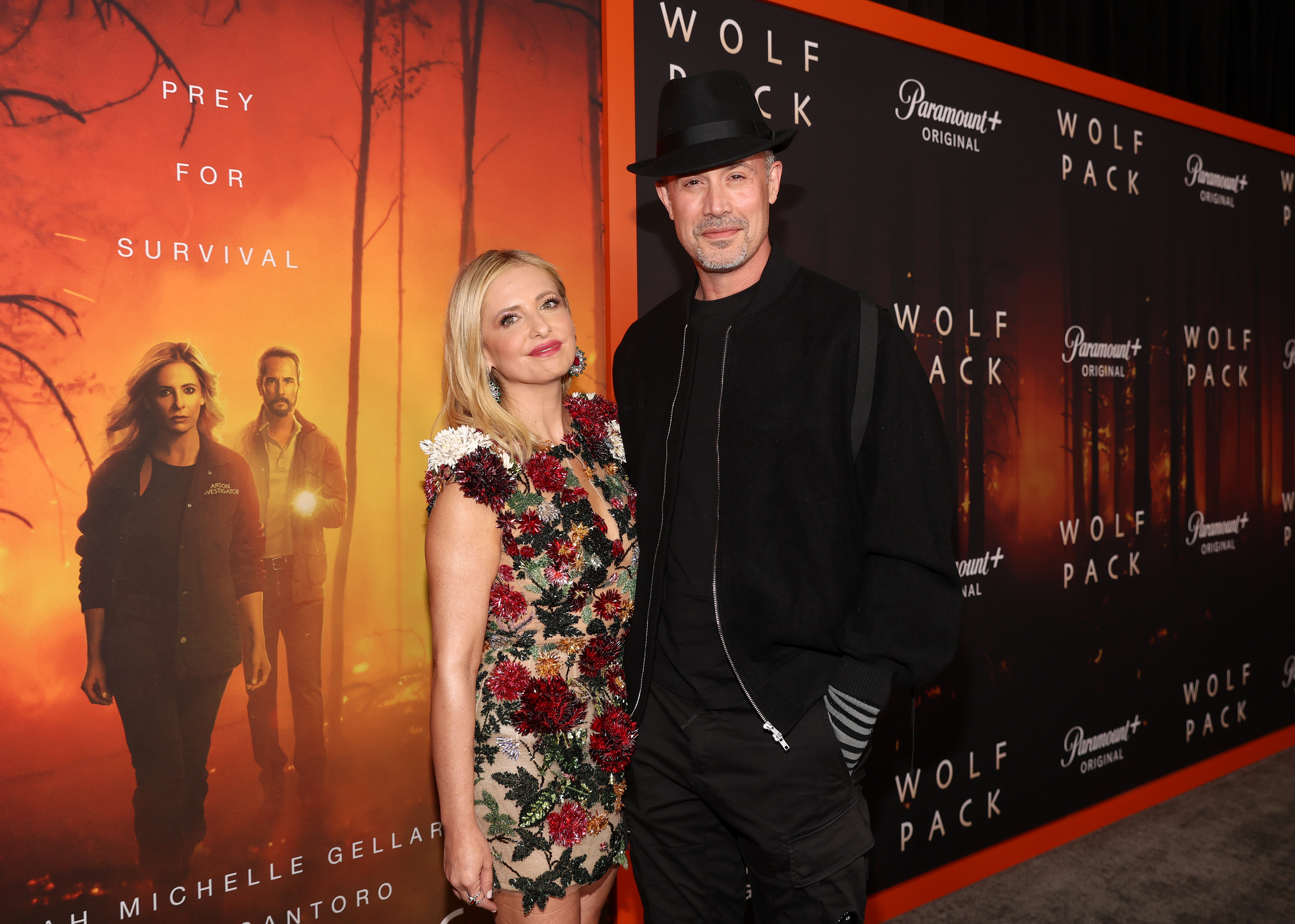 Sarah Michelle Gellar and Freddie Prinze Jr. attend the "Wolf Pack" Premiere on January 19, 2023, in Los Angeles, California. | Source: Getty Images