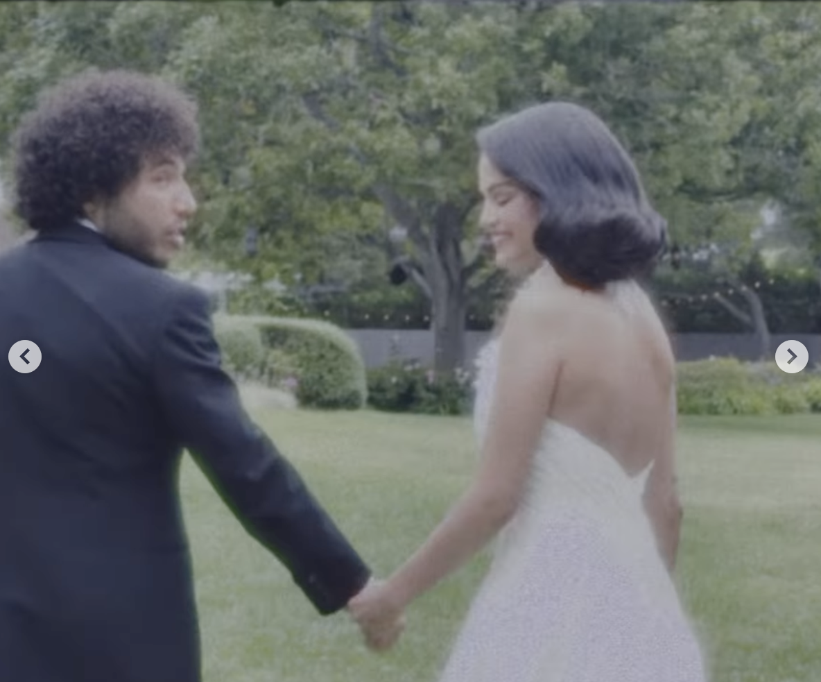 Benny Blanco and Selena Gomez hold hands during their wedding day on September 27, 2025. | Source: Instagram/selenagomez