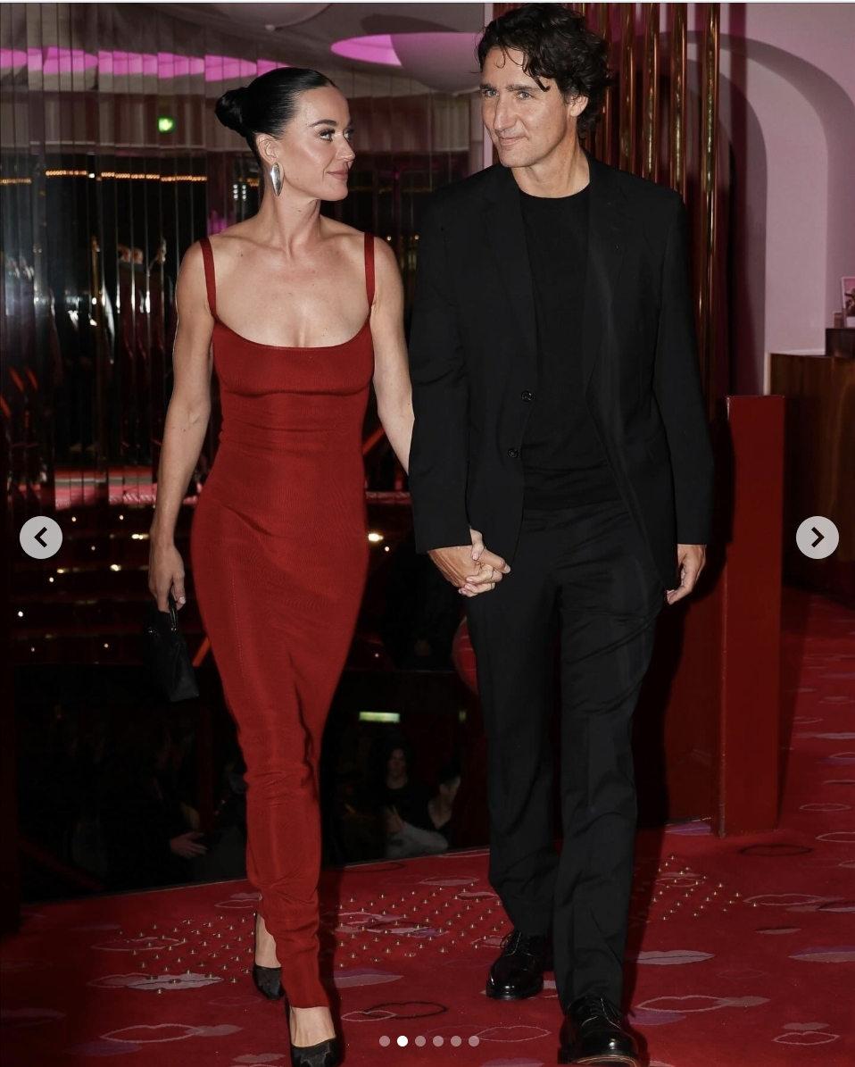 Katy Perry and Justin Trudeau at the Crazy Horse in Paris, France, posted on October 26, 2025. | Source: Instagram/deuxmoi