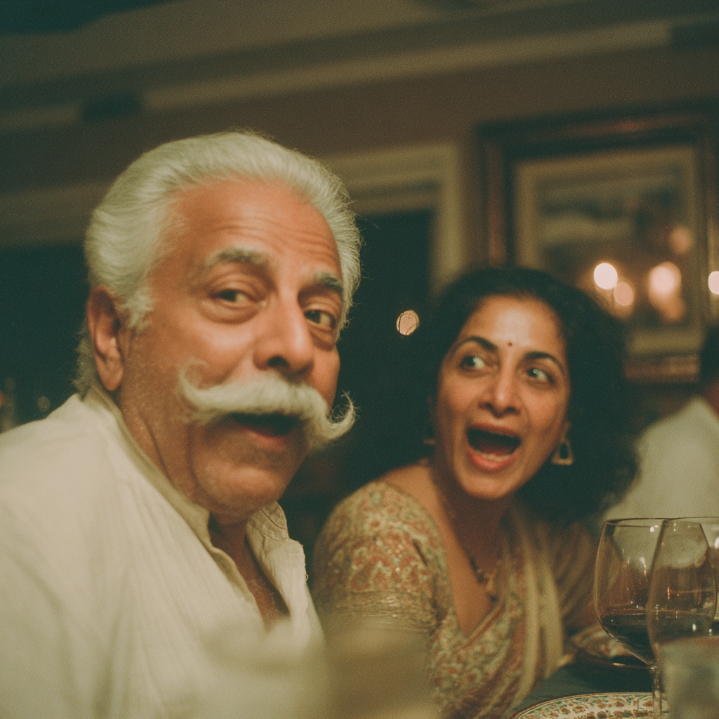 Shocked people at a dinner table | Source: Midjourney