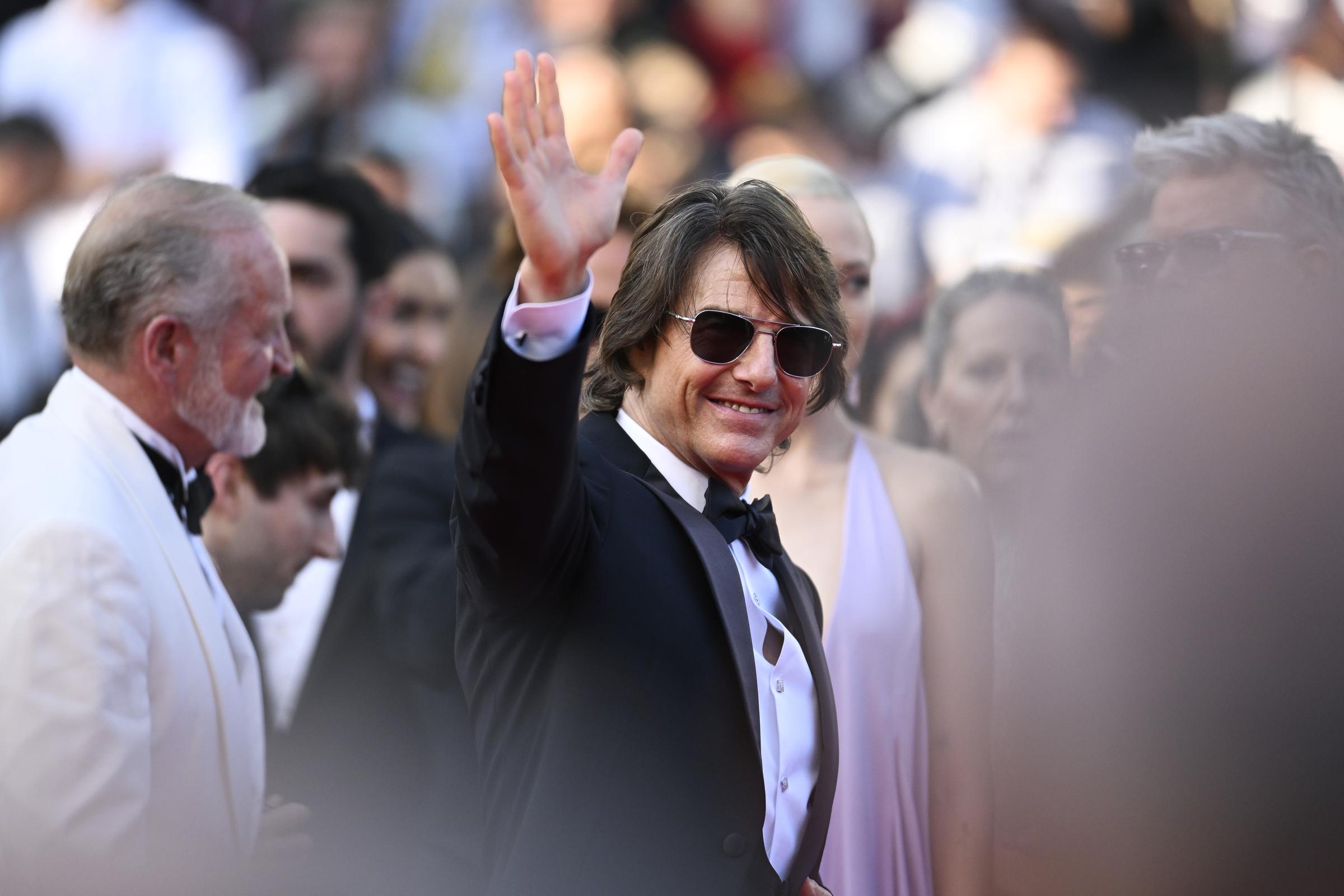 Tom Cruise attends the "Mission Impossible - The Final Reckoning" red carpet at the 78th annual Cannes Film Festival at Palais des Festivals on May 14, 2025, in Cannes, France. | Source: Getty Images