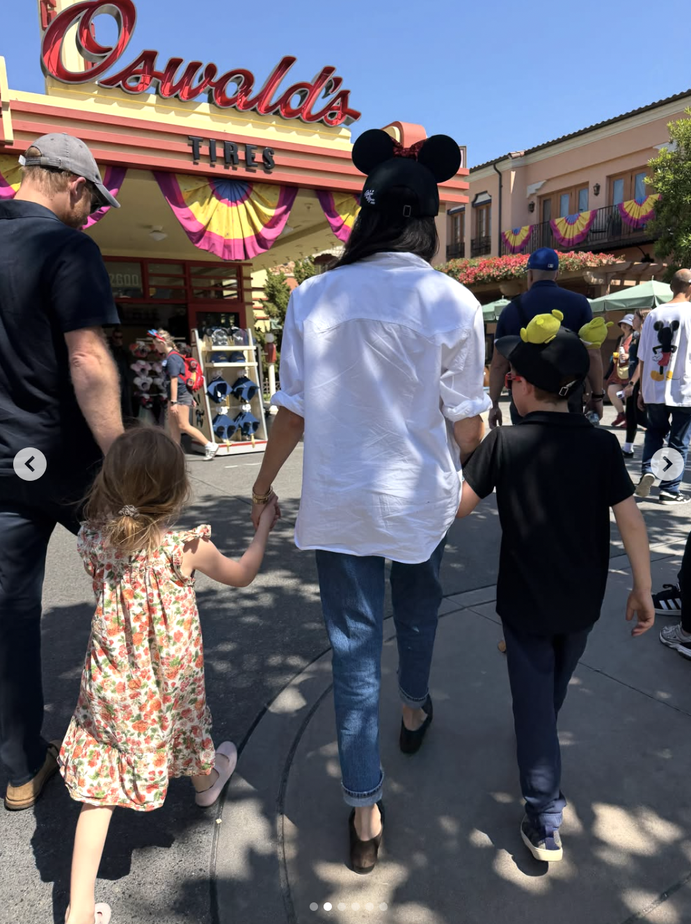 Prince Harry, Duchess Meghan, Princess Lilibet, and Prince Archie in Disneyland Anaheim posted on May 11, 2026. | Source: Instagram/meghan