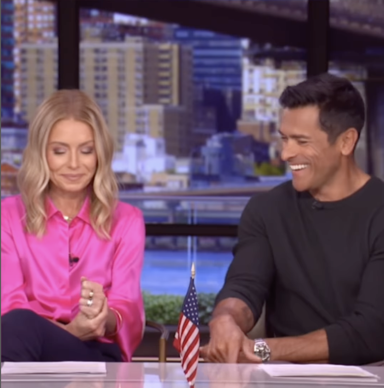 Kelly Ripa and Mark Consuelos on the set of their show, "Live with Kelly and Mark," posted on May 30, 2025 | Source: Instagram/livewithkellyandmark
