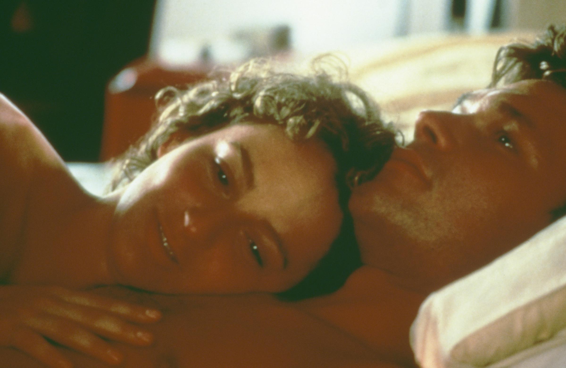 Patrick Swayze and Jennifer Grey in a scene from the film "Dirty Dancing," in 1987. | Source: Getty Images