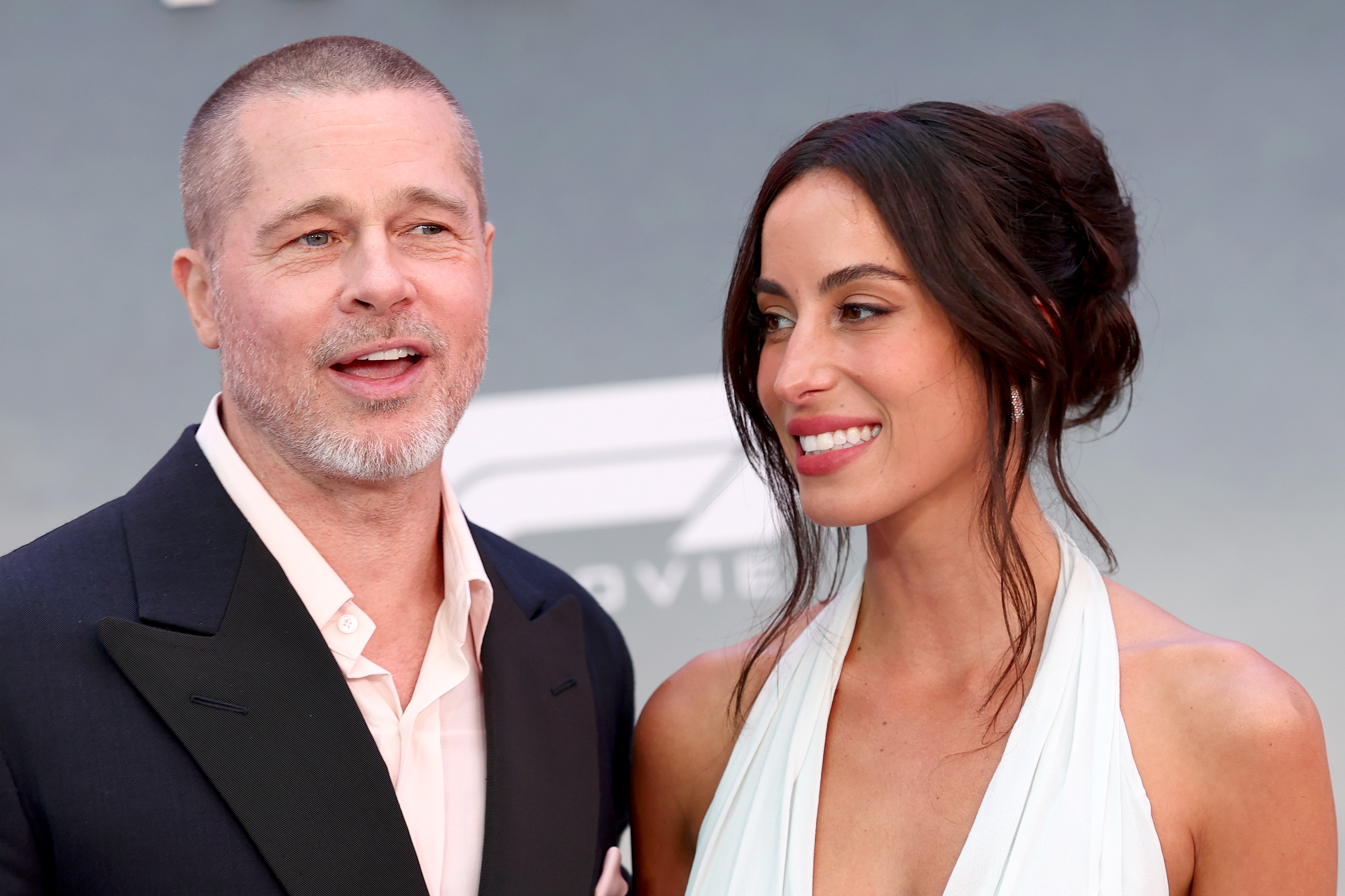 Brad Pitt and Ines de Ramon attend the Apple Original Films & Warner Bros. Pictures "F1" World Premiere in Times Square on June 16, 2025 in New York City | Source: Getty Images