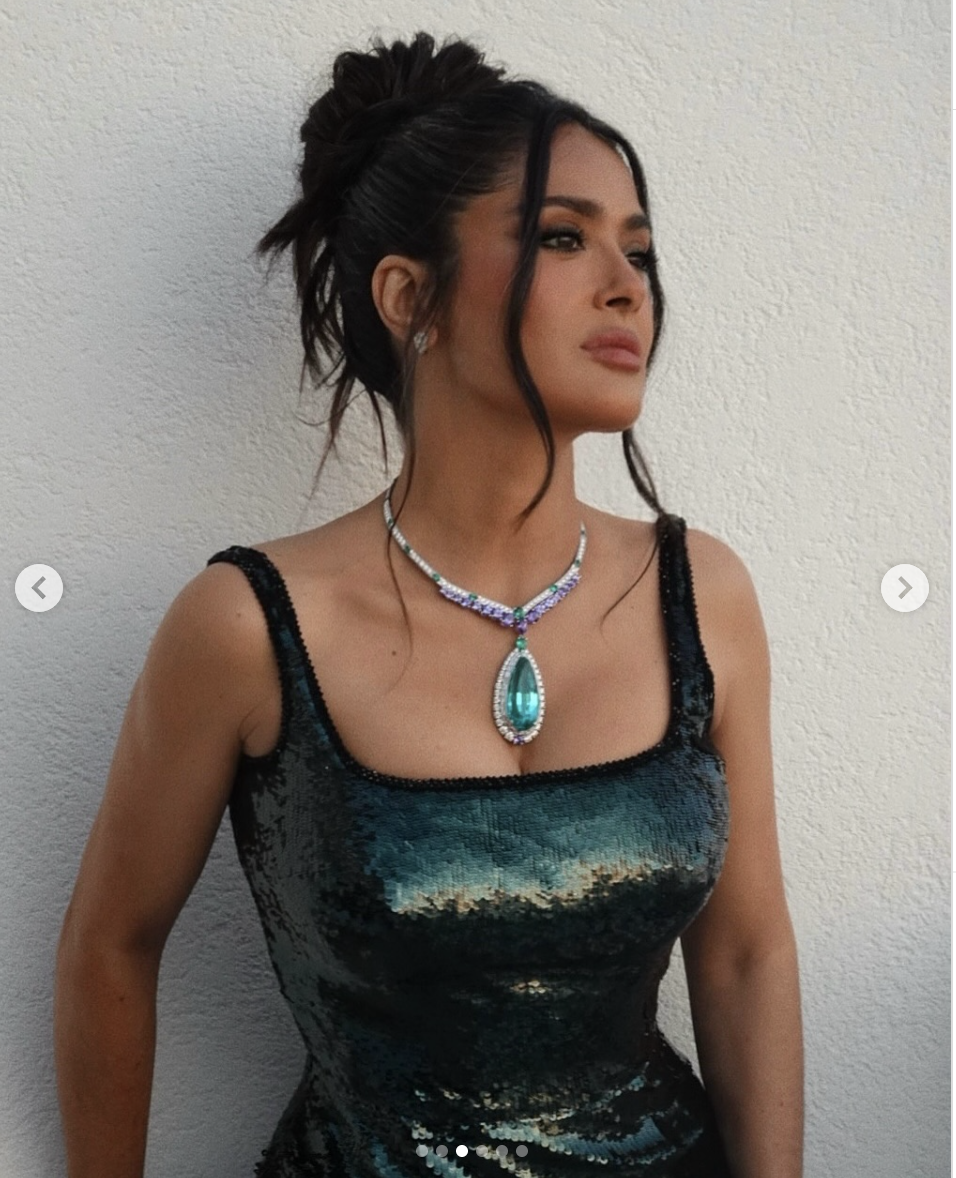 Salma Hayek shows off her gorgeous red carpet look for the Cannes Film Festival on May 18, 2025 | Source: Instagram/salmahayek