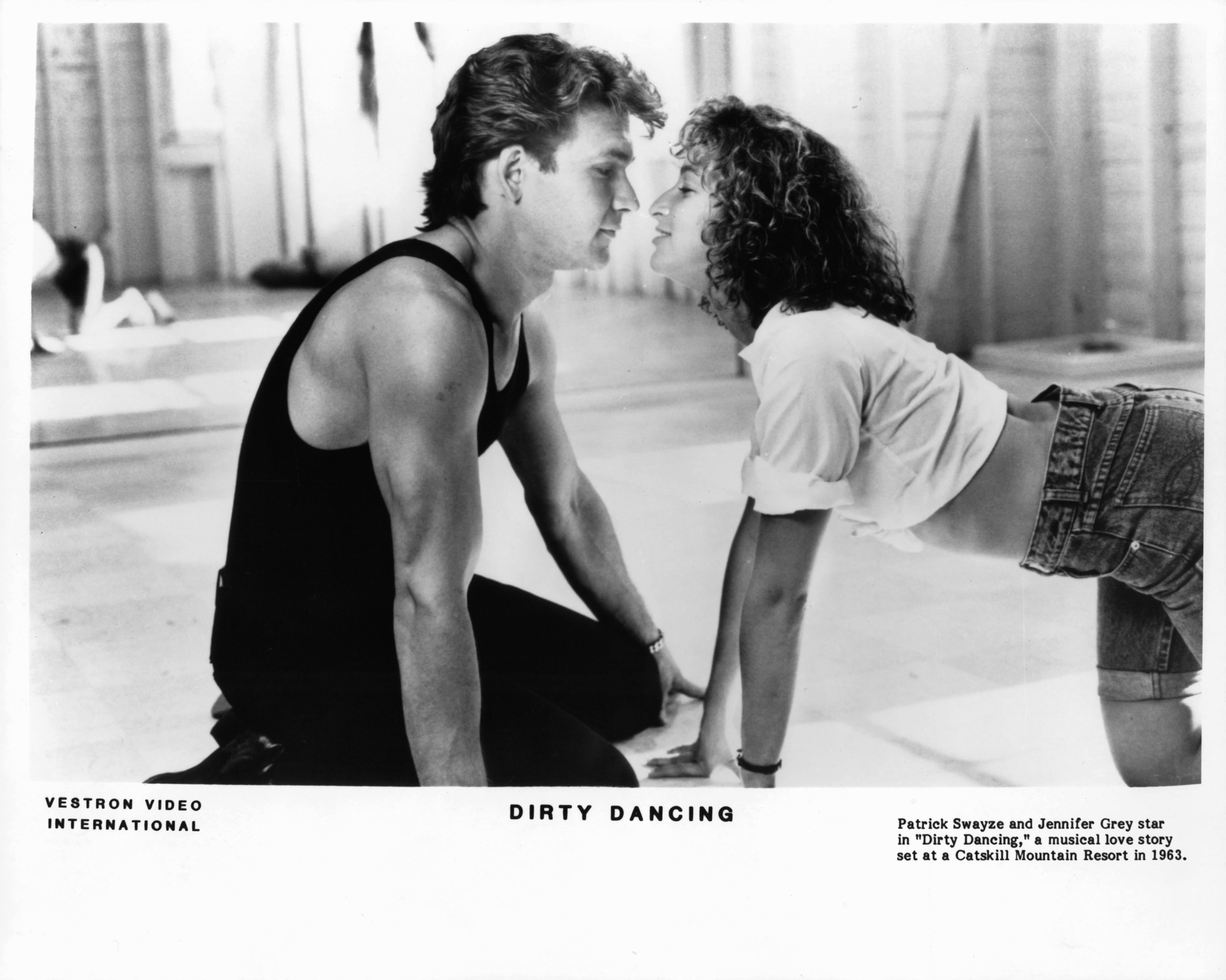 Patrick Swayze and Jennifer Grey in a scene from the film "Dirty Dancing," in 1987. | Source: Getty Images