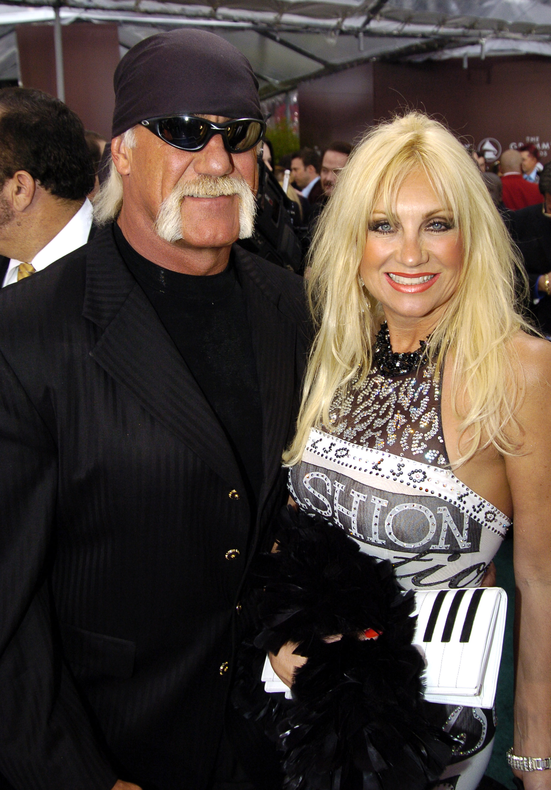 Hulk Hogan and Linda Hogan arrive during The 47th Annual GRAMMY Awards on February 13, 2005. | Source: Getty Images
