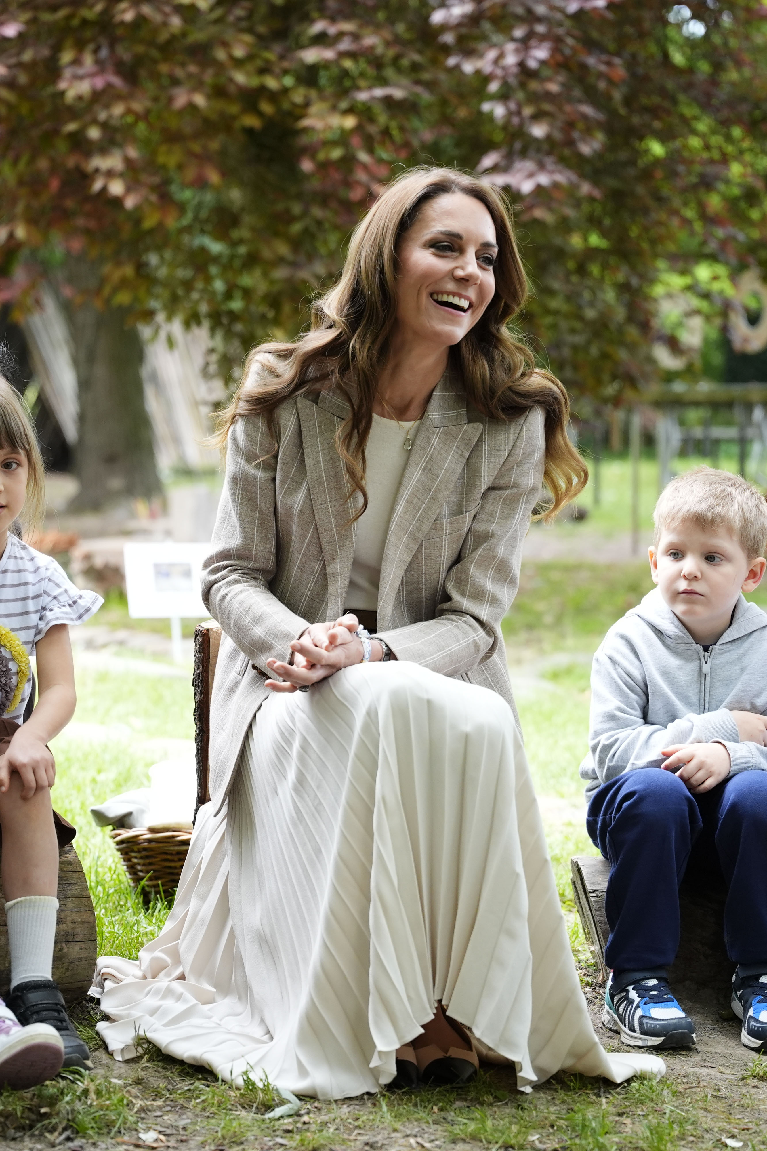 Catherine, Princess of Wales, visits the Salvador Allende Scuola dell'infanzia to view education in nature during the second day of her visit to Reggio Emilia on May 14, 2026, in Reggio Emilia, Italy. | Source: Getty Images