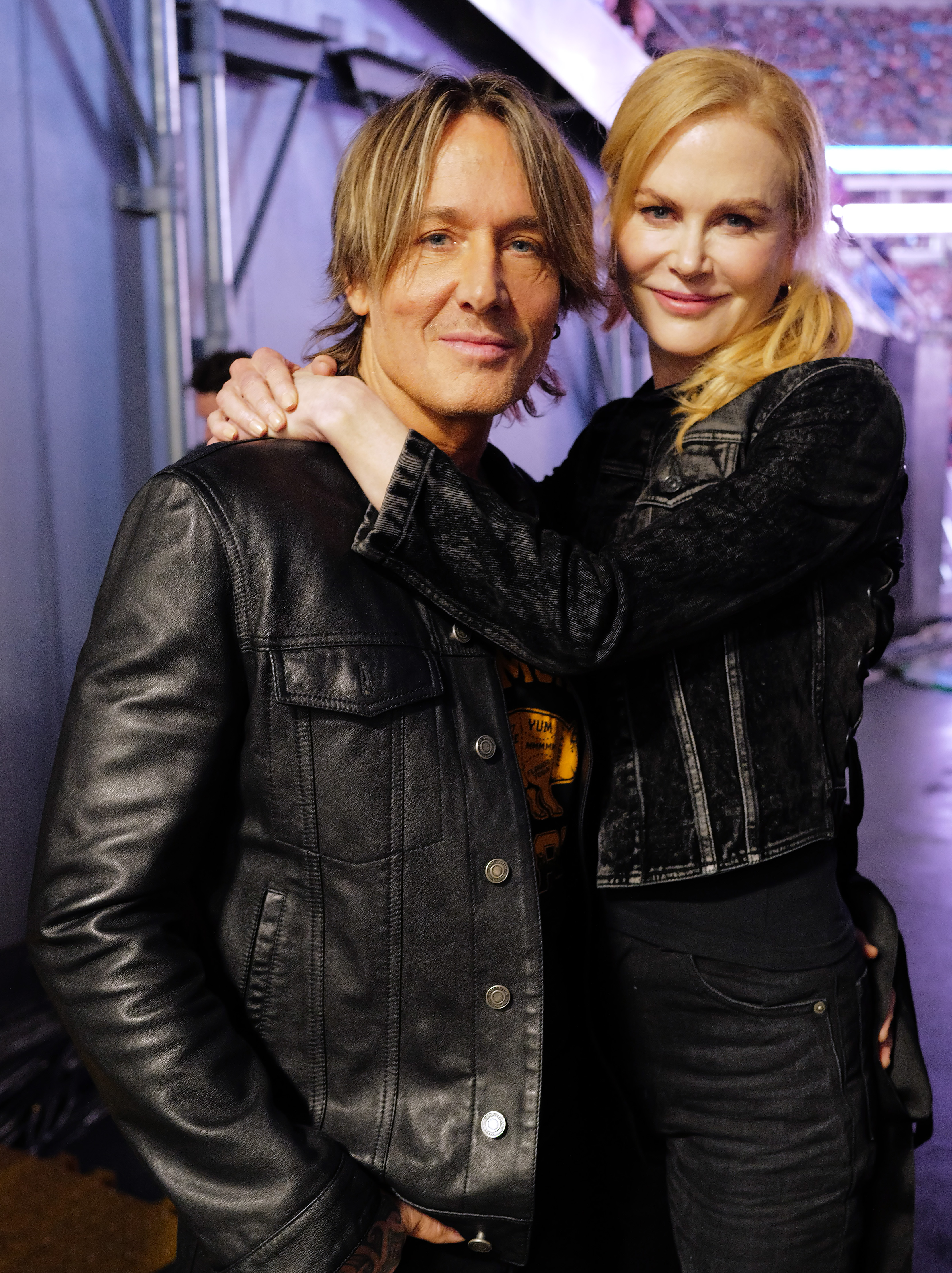 Keith Urban and Nicole Kidman are seen backstage at the Concert For Carolina Benefit Concert at Bank of America Stadium on October 26, 2024 in Charlotte, North Carolina. | Source: Getty Images