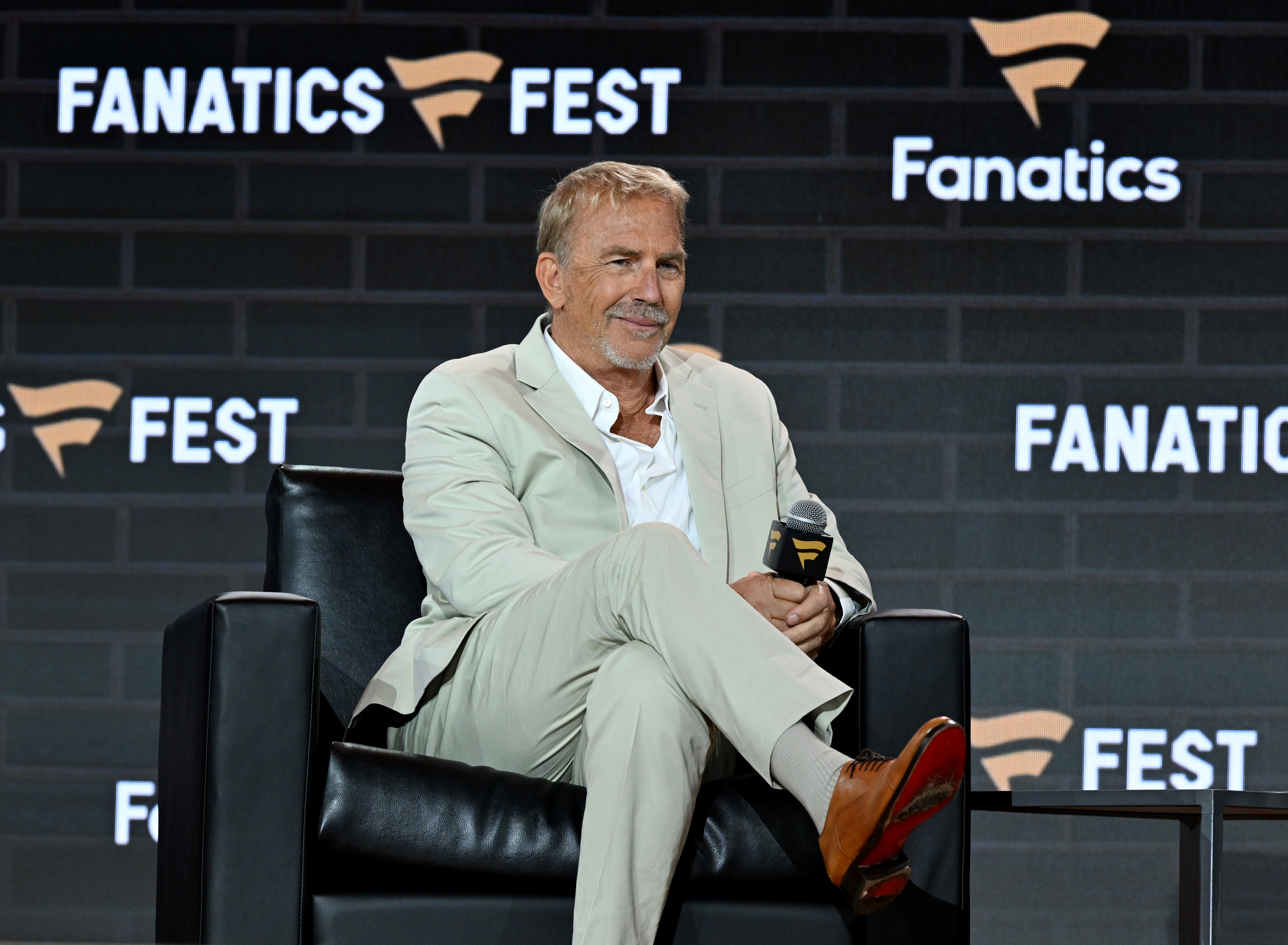 Kevin Costner speaks onstage at Fanatics Fest NYC 2025 at Javits Center on June 20, 2025, in New York City. | Source: Getty Images