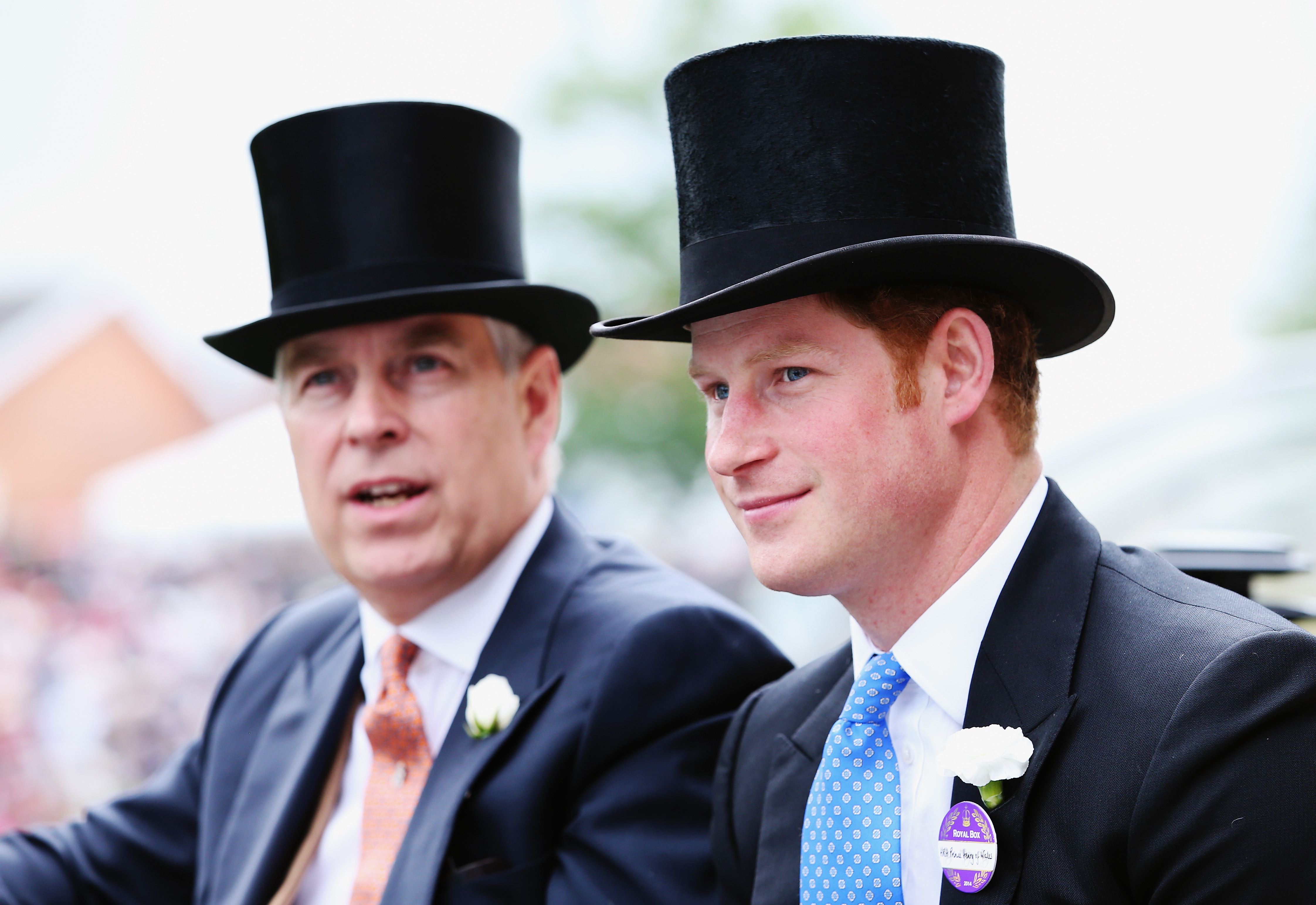 Prince Andrew, Duke of York and Prince Harry during the Royal Procession day three of Royal Ascot at Ascot Racecourse on June 19, 2014 in Ascot, England. | Source: Getty Images