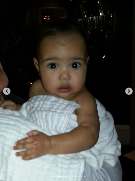 North West in her mother's birthday post from June 15, 2025. | Source: Instagram/kimkardashian