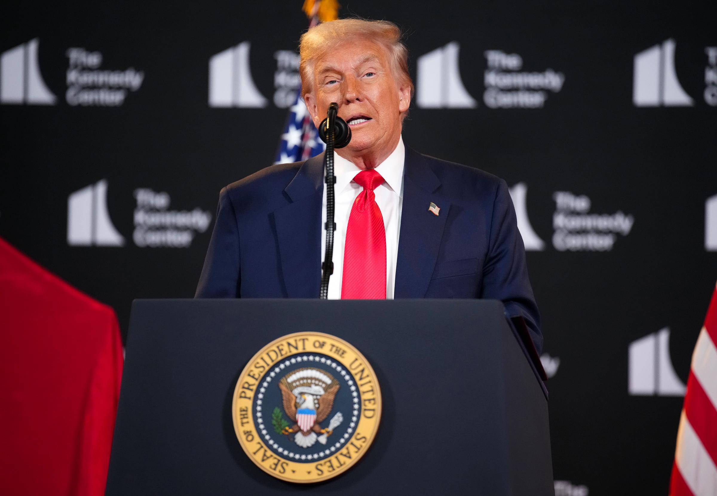 President Donald Trump speaks during an event at the Kennedy Center on August 13, 2025, in Washington, DC. | Source: Getty Images