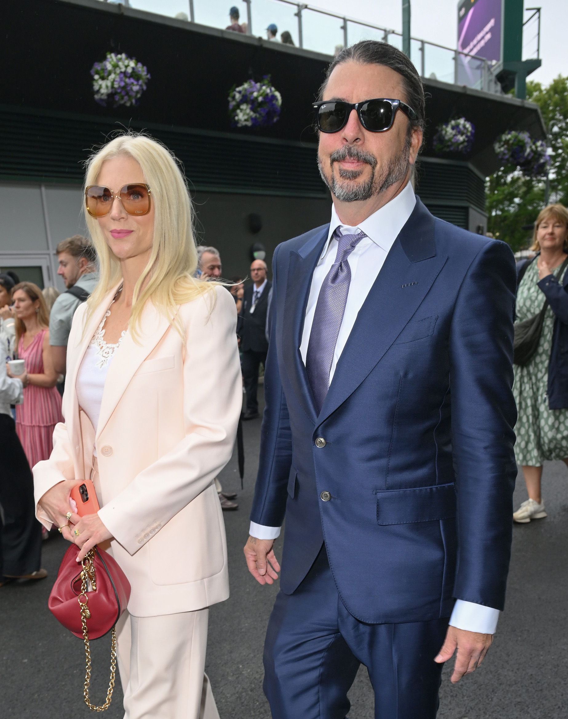 Jordyn Blum and Dave Grohl attend day three of the Wimbledon Tennis Championships at the All England Lawn Tennis and Croquet Club on July 2, 2025, in London, England. | Source: Getty Images