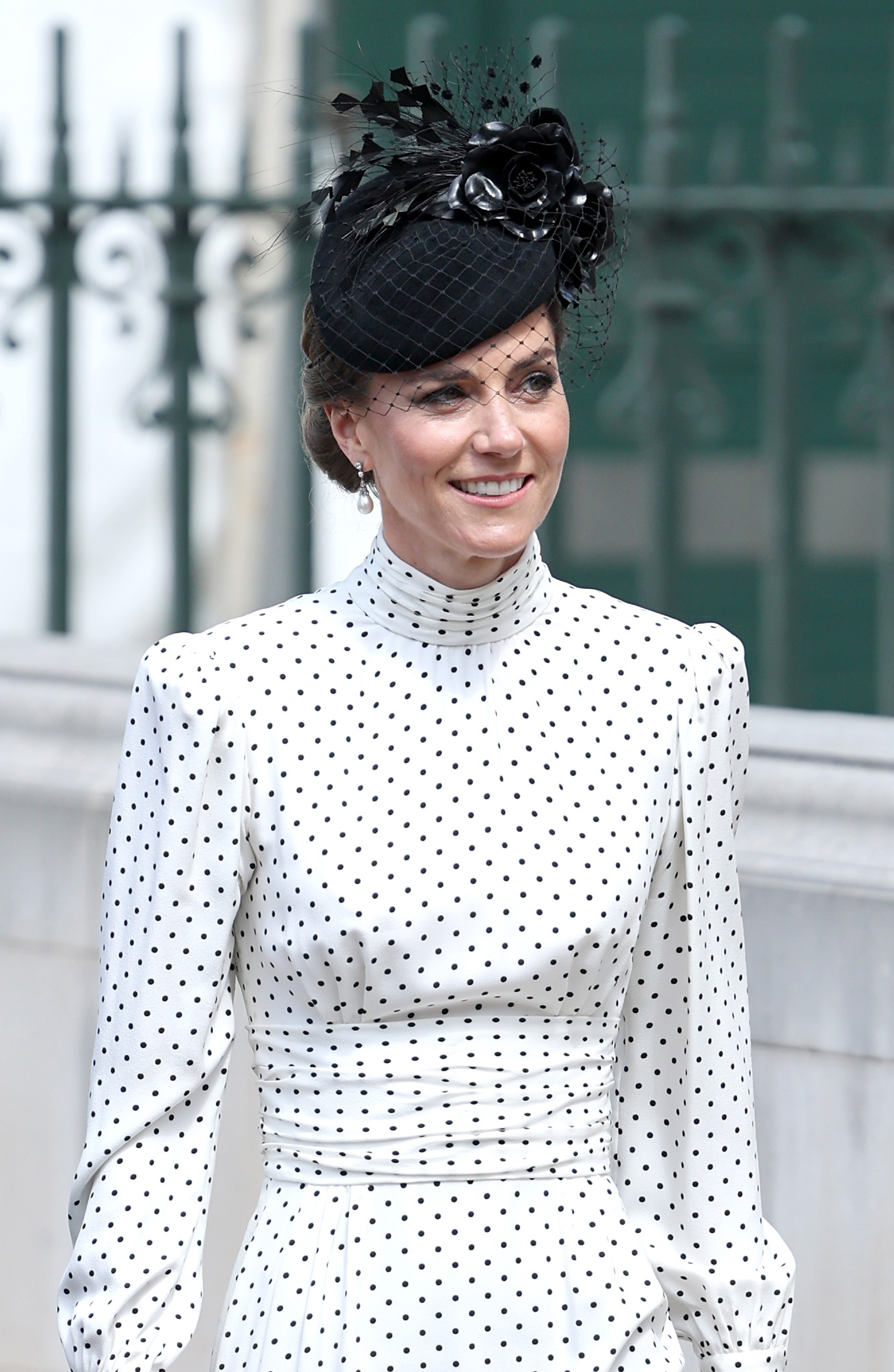 Catherine, Princess of Wales, smiles as she departs the Thanksgiving Service to mark the 80th anniversary of VE Day at Westminster Abbey on May 8, 2025, in London, England. | Source: Getty Images