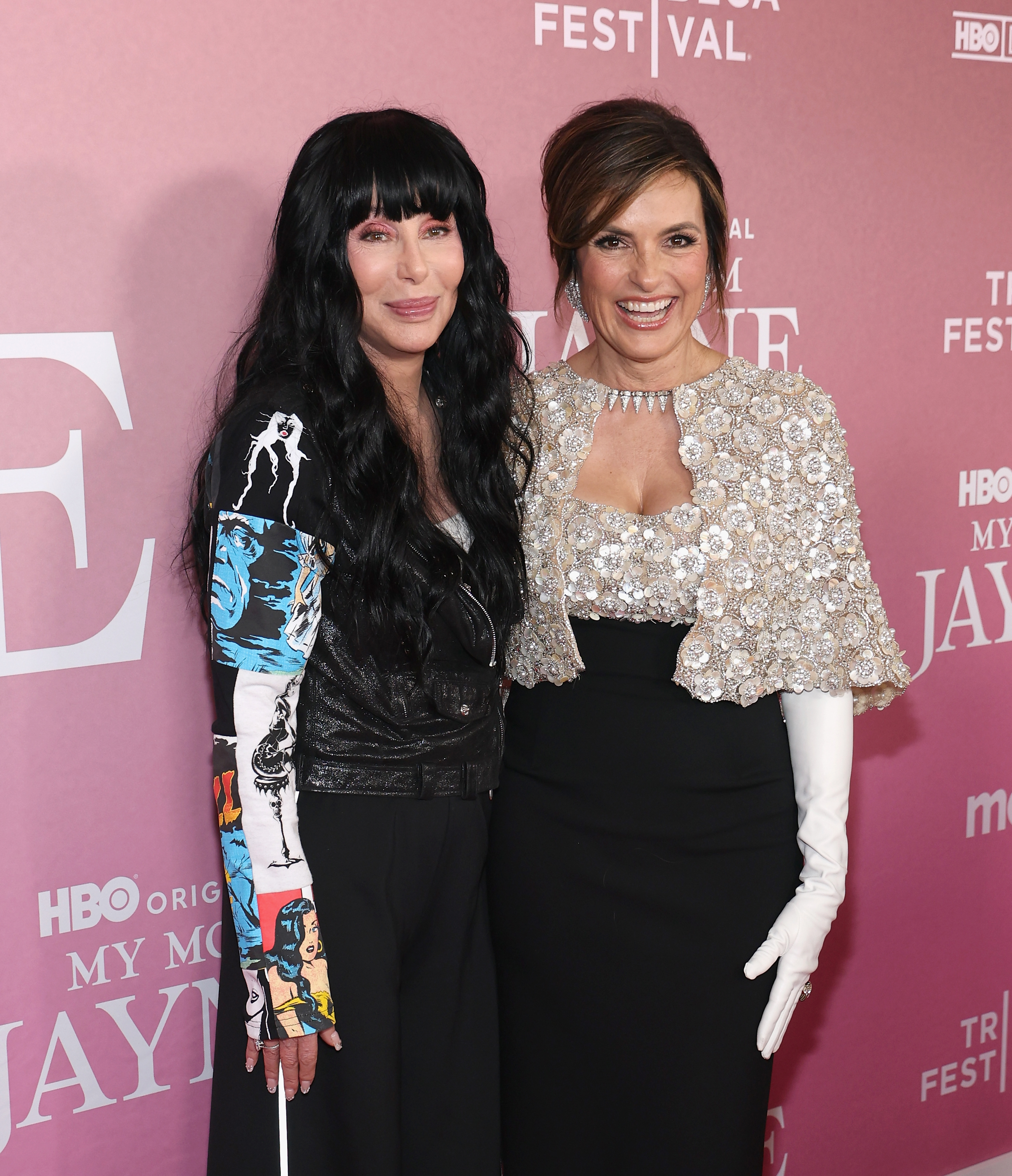 Cher and Mariska Hargitay attend the "My Mom Jayne: A Film by Mariska Hargitay" Premiere during the 2025 Tribeca Festival at Carnegie Hall on June 13, 2025 in New York City | Source: Getty Images