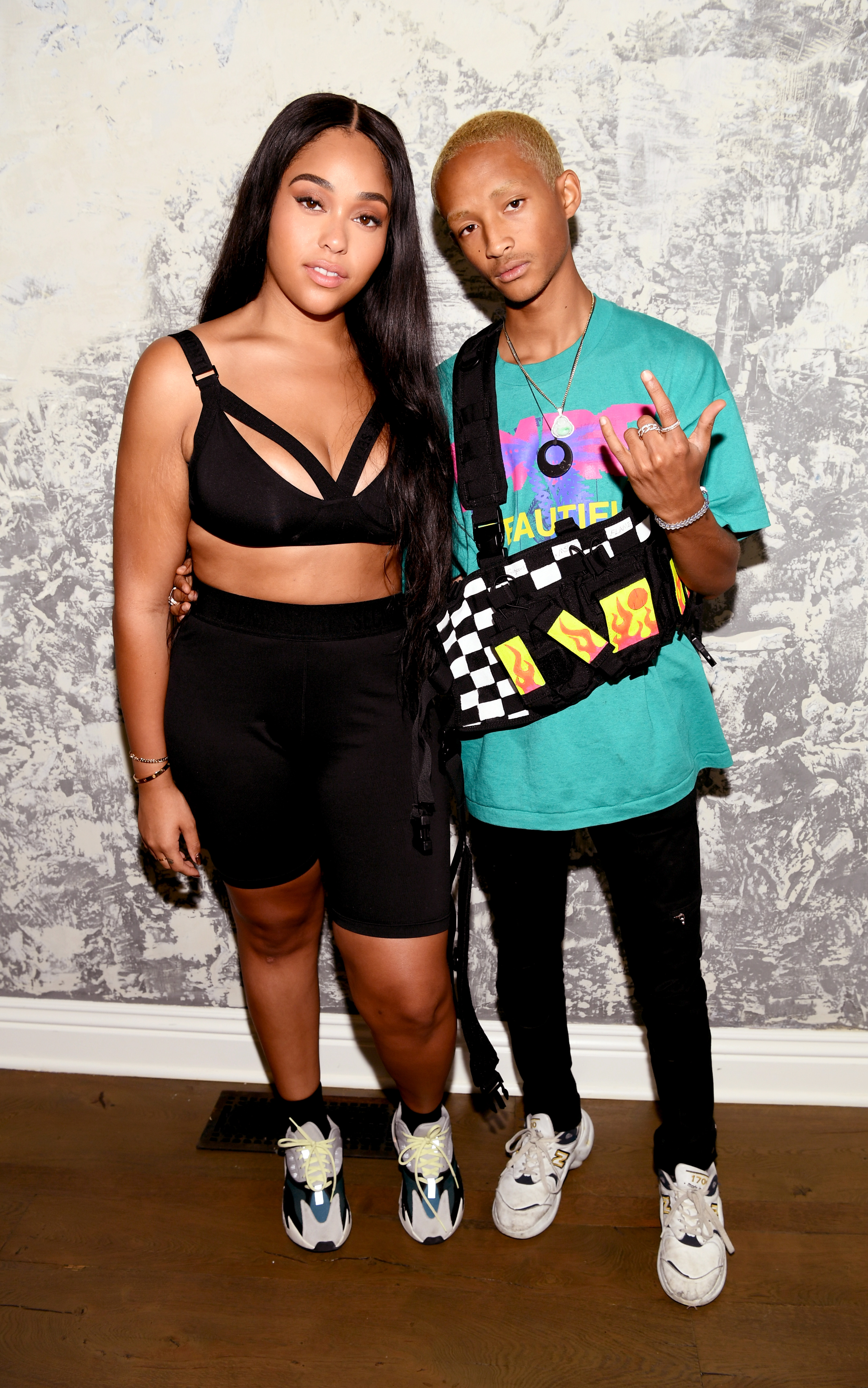 Jordyn Woods (L) and Jaden Smith attend the launch event of the activewear label SECNDNTURE by Jordyn Woods at a private residence on August 29, 2018 in West Hollywood, California. | Source: Getty Images