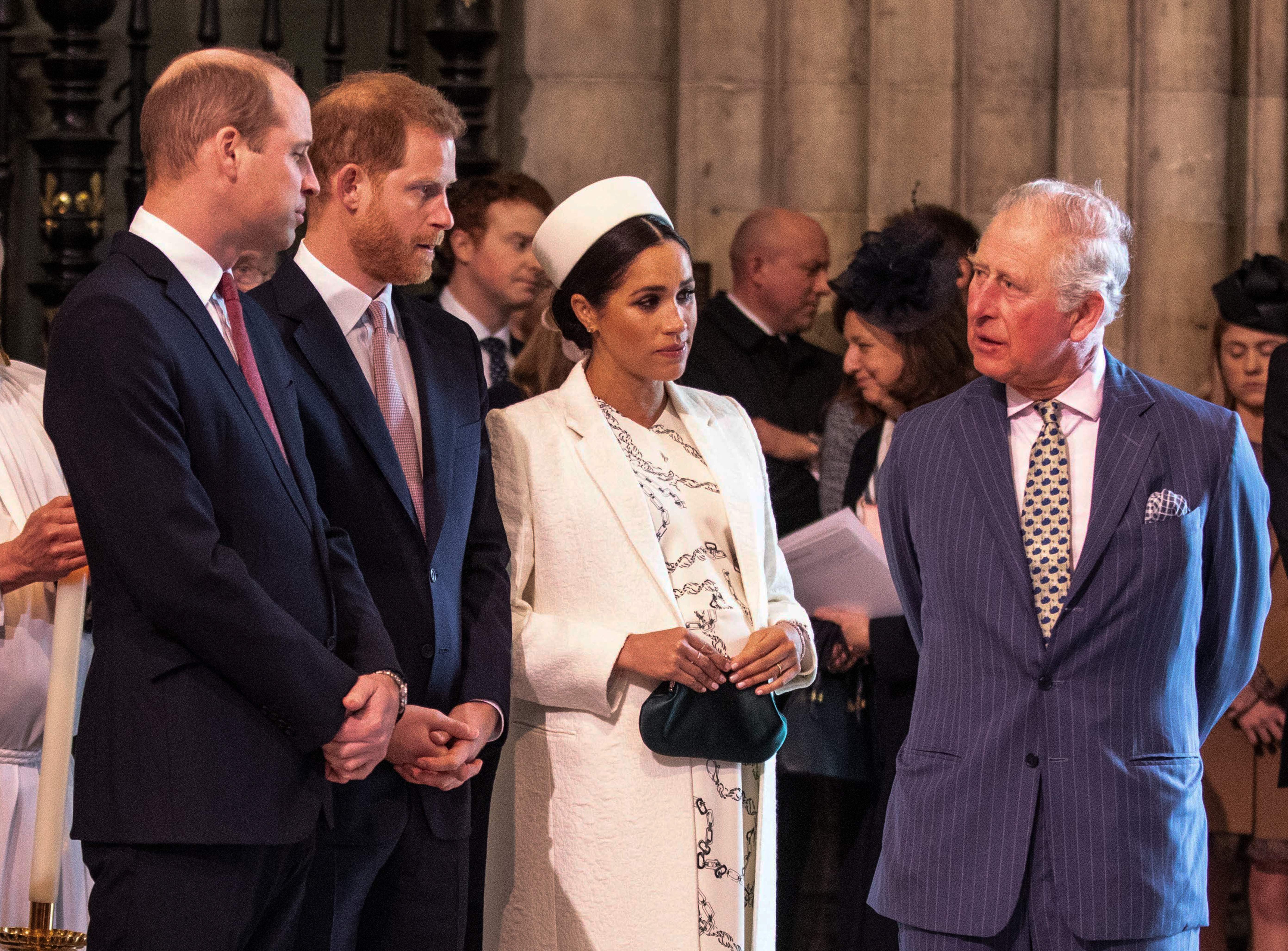 Prince William, Prince Harry, the Duchess of Sussex, and Prince Charles  attend the Commonwealth Day service at Westminster Abbey in London on March 11, 2019 | Source: Getty Images