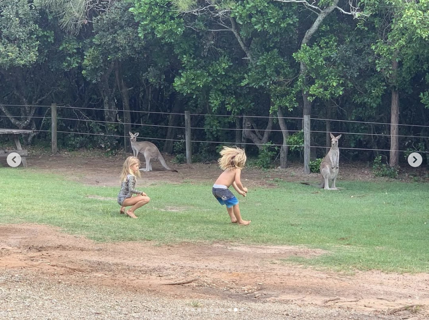 Chris Hemsworth and Elsa Pataky's children with kangaroos | Source: instagram/chrishemsworth