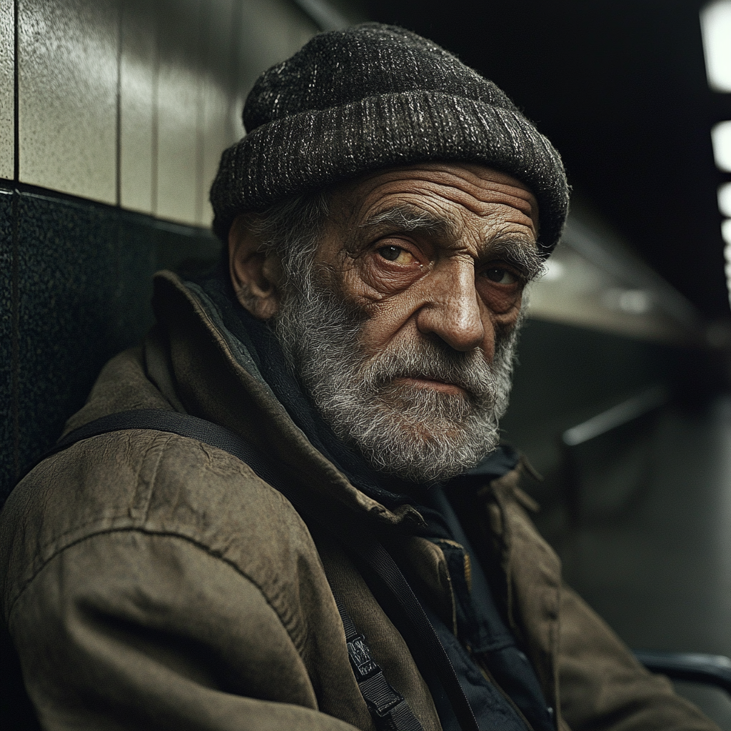 A man sitting at a subway station | Source: Midjourney