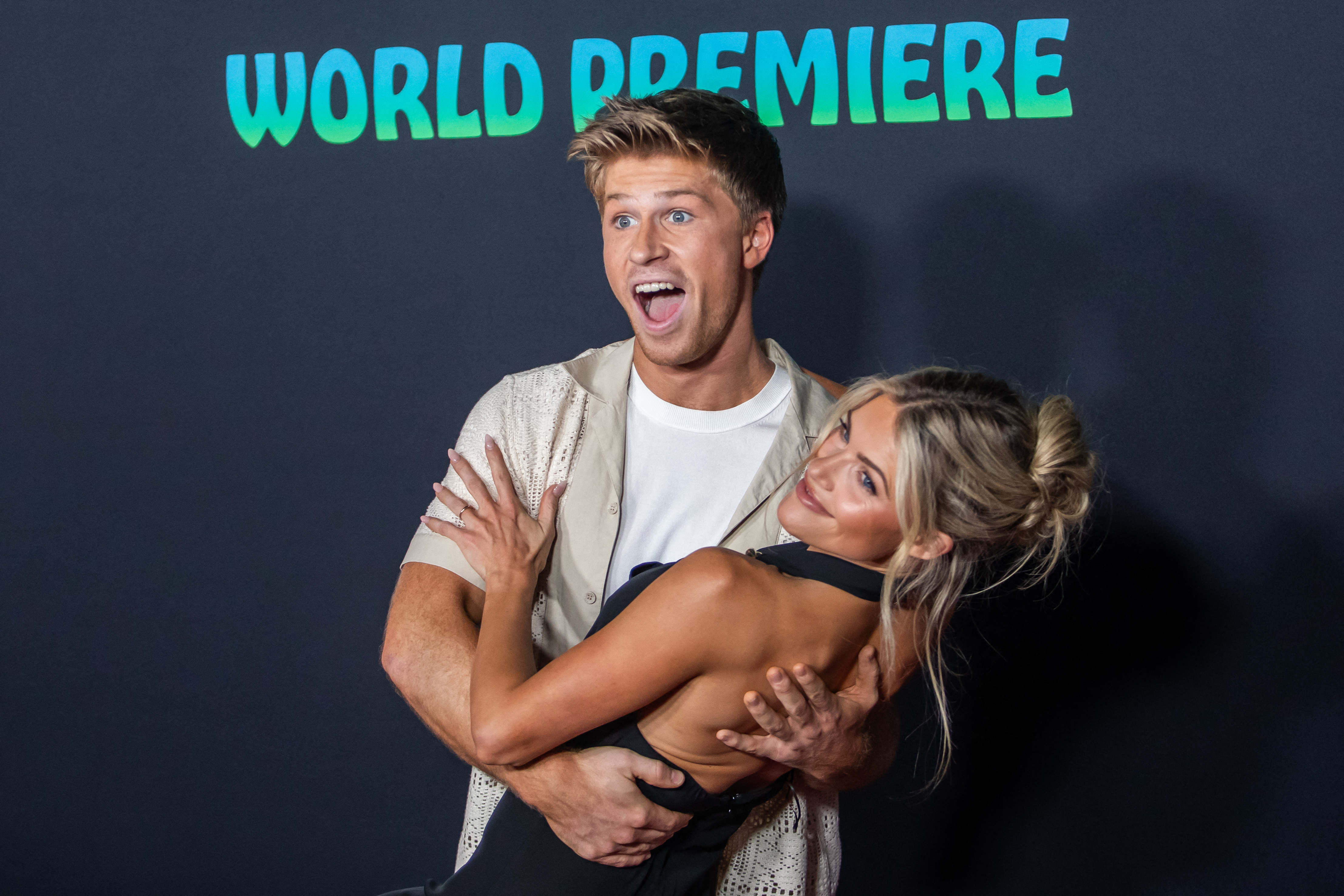 Robert Irwin and Witney Carson attend the world premiere of Walt Disney Animation Studios' "Zootopia 2" in Los Angeles, California, on November 13, 2025. | Source: Getty Images