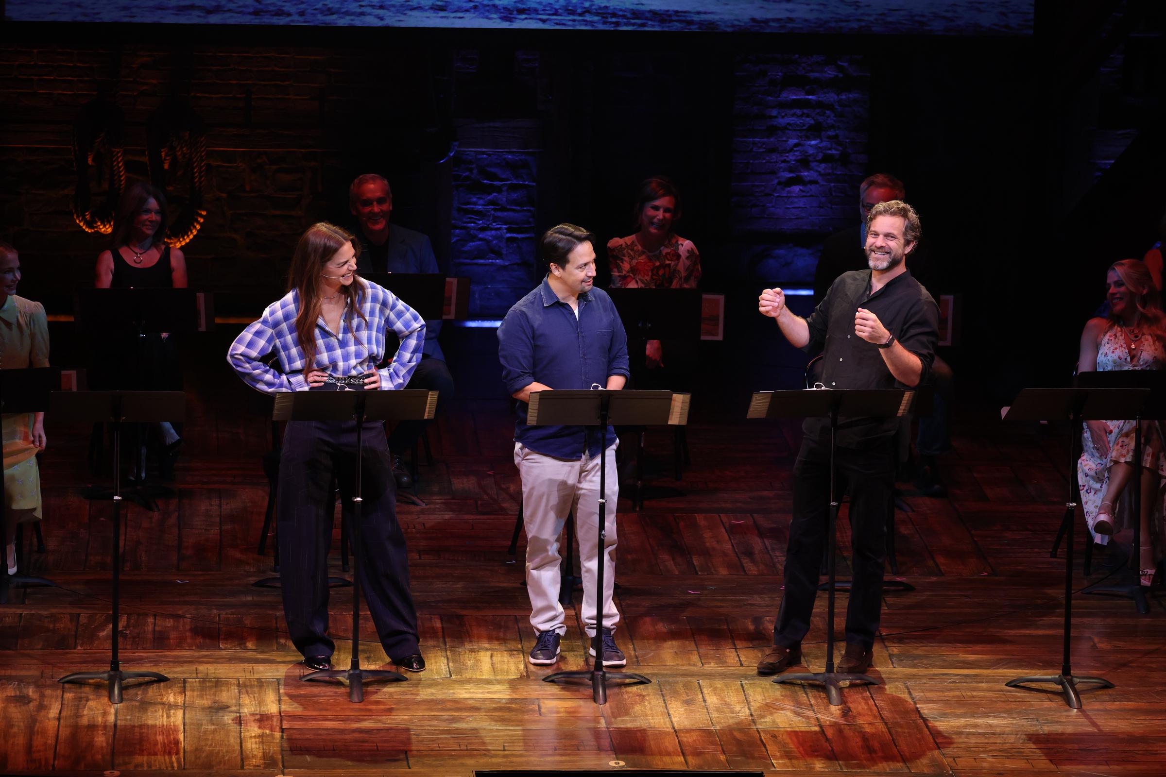 (L-R) Katie Holmes, Lin-Manuel Miranda and Joshua Jackson attend the Dawson's Creek Class Reunion at Richard Rodgers Theatre on September 22, 2025, in New York City. | Source: Getty Images
