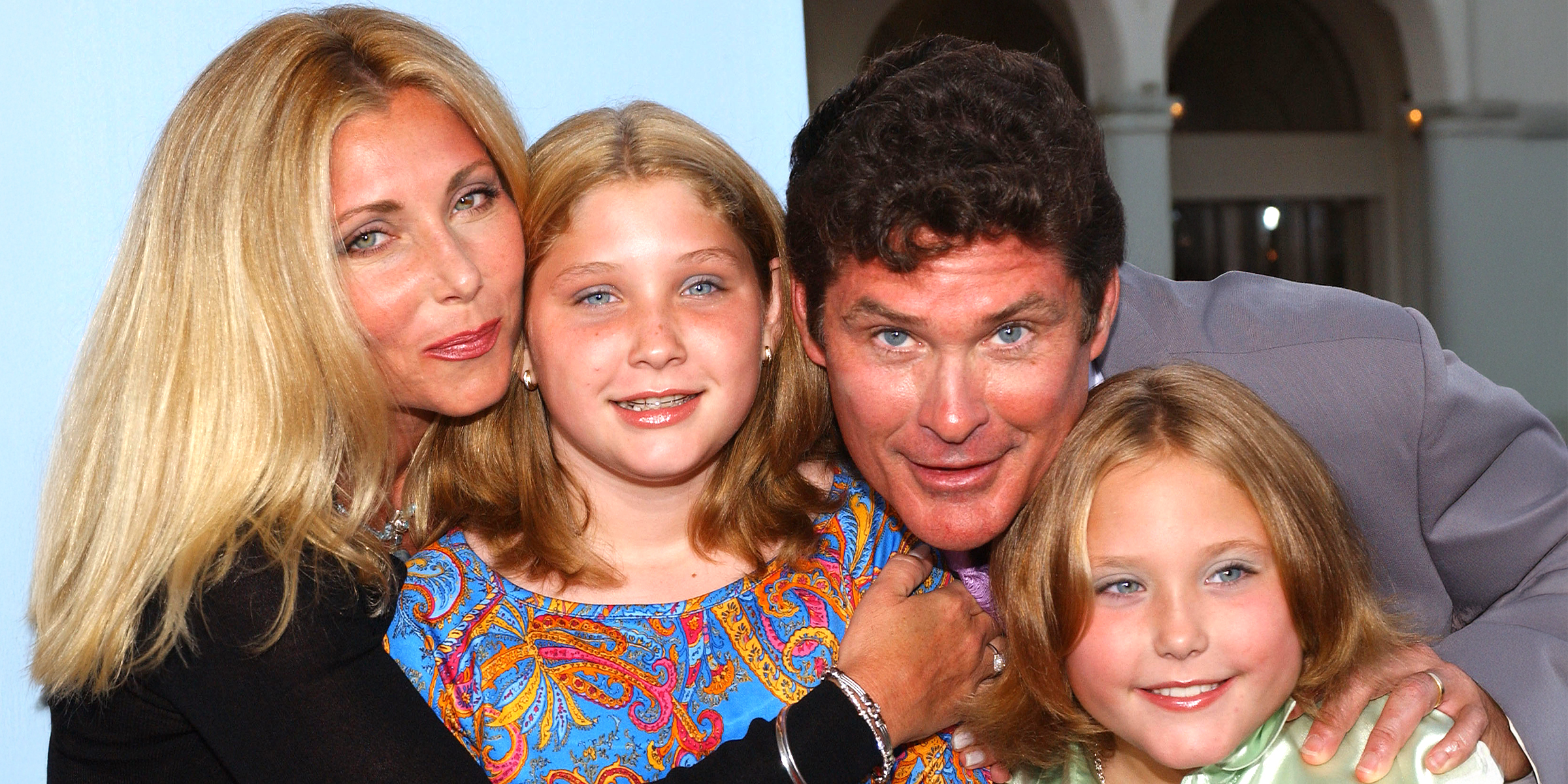 Pamela Bach-Hasselhoff with her daughters, Taylor and Hayley, and her ex-husband, David Hasselhoff. | Source: Getty Images