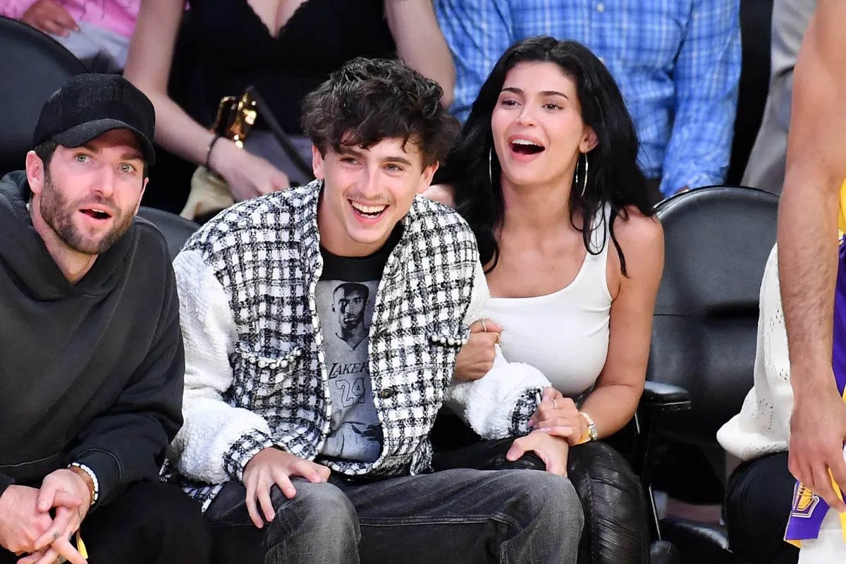 Timothée Chalamet and Kylie Jenner attend a basketball game between the Los Angeles Lakers and the Minnesota Timberwolves at Crypto.com Arena on April 30, 2025, in Los Angeles, California. | Source: Getty Images