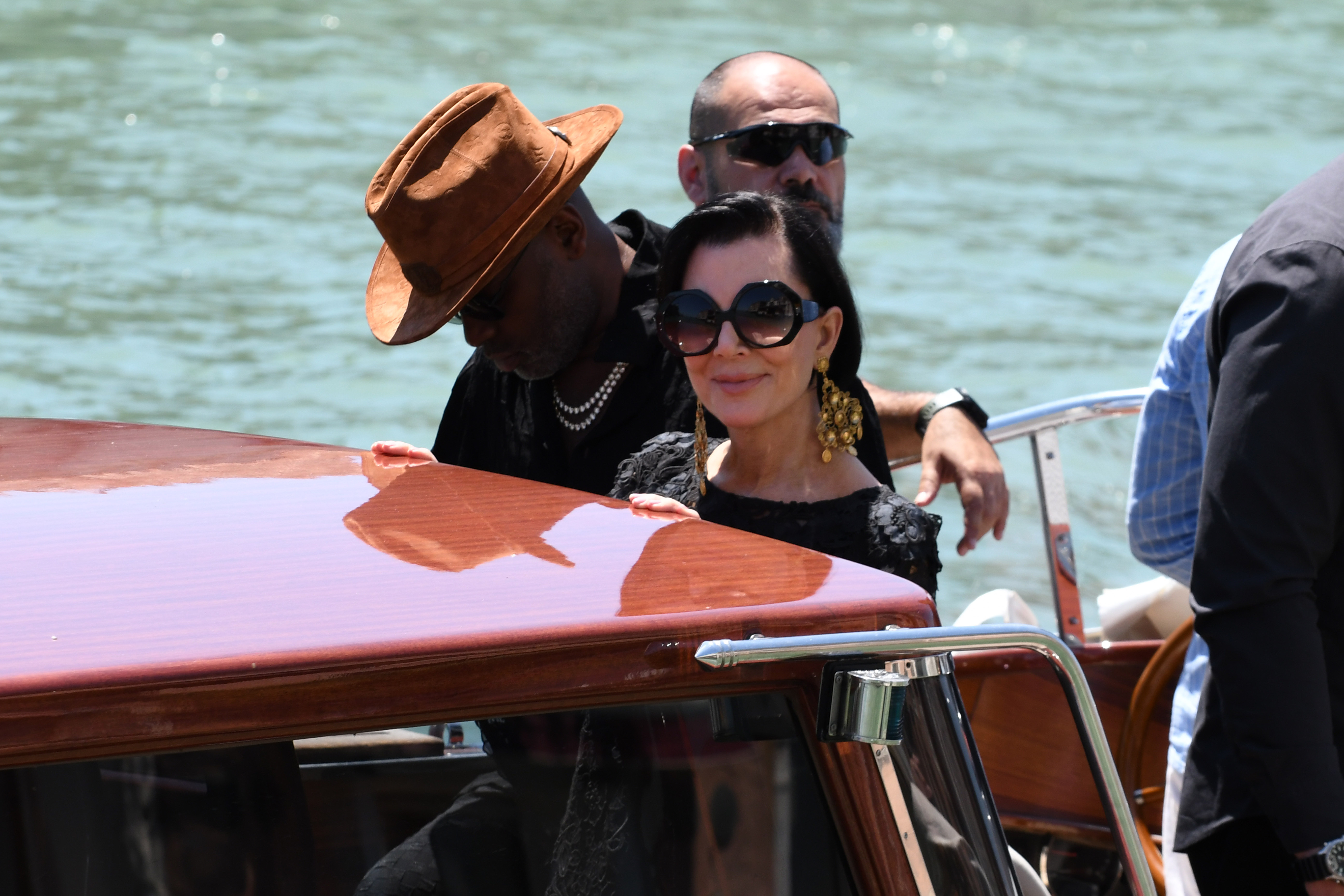 Corey Gamble and Kris Jenner attend an event at Harrys Bar following the wedding of Jeff Bezos and Lauren Sanchez, on June 28, 2025 in Venice, Italy | Source: Getty Images