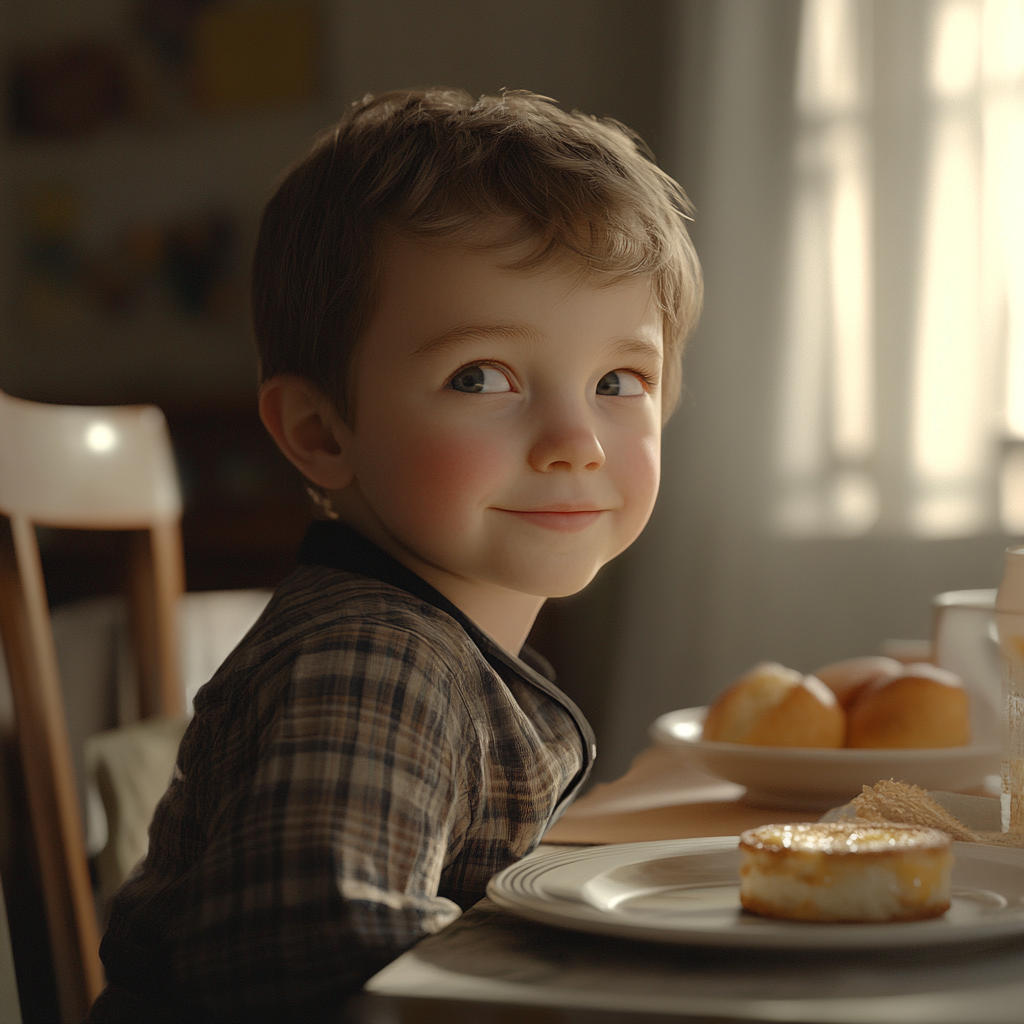 A little boy sitting for breakfast | Source: Midjourney