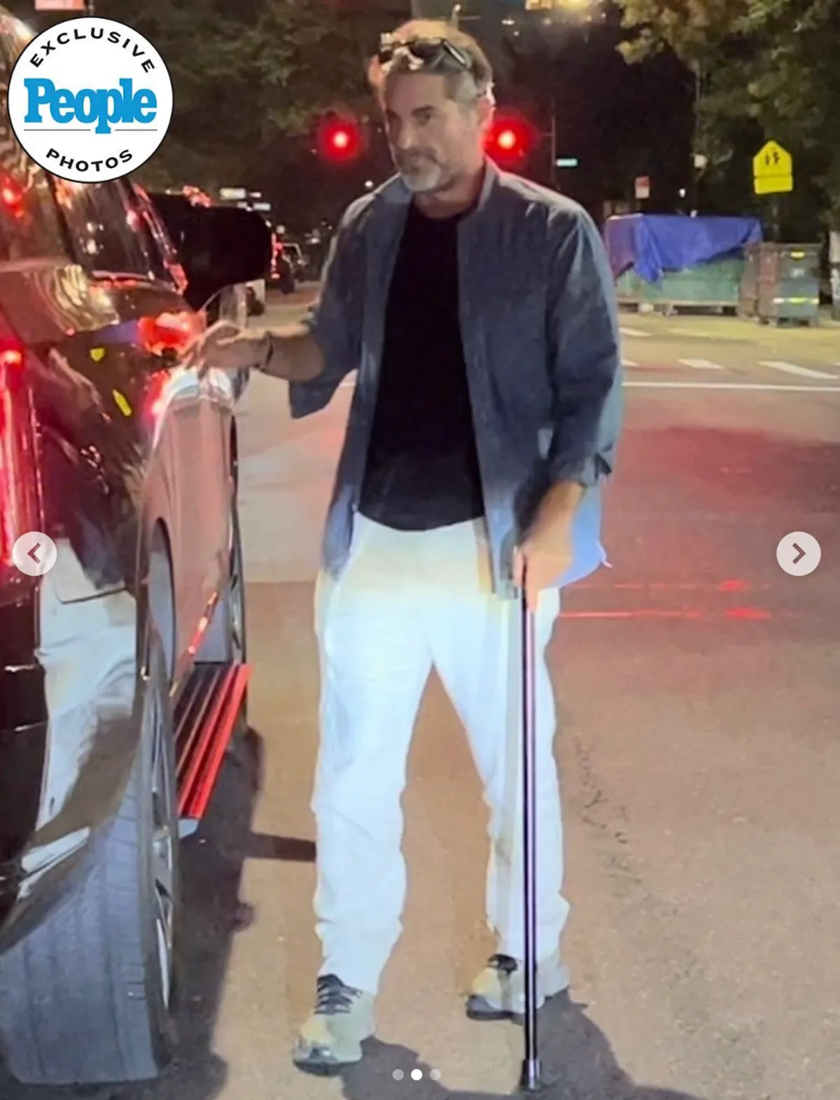 Jim Curtis is seen carrying a cane following a night out in New York City on August 4, 2025. | Source: Instagram/People